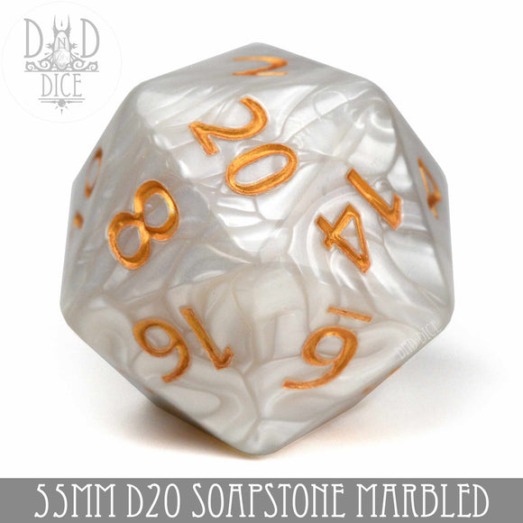 55mm D20 - Soapstone - Bards & Cards