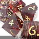 9 Hells Glass Dice Set (Gift Box) - Bards & Cards