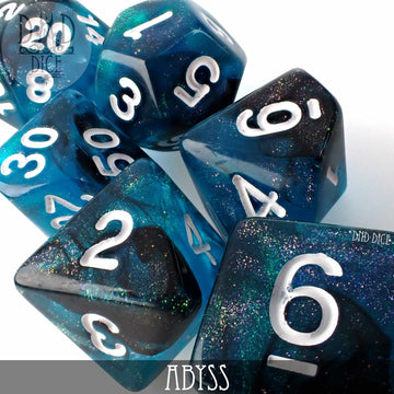 Abyss Glitter Dice Set - Bards & Cards