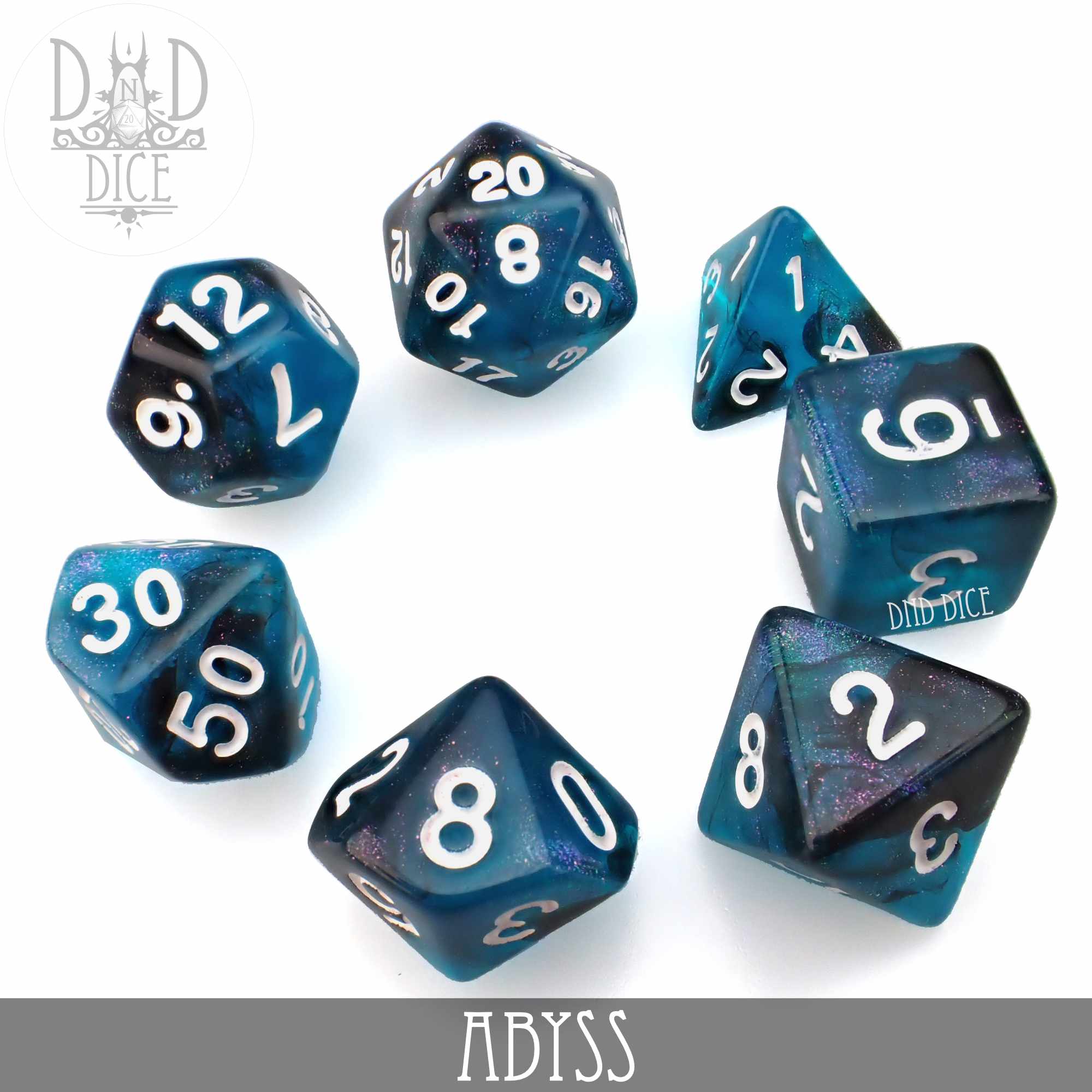 Abyss Glitter Dice Set - Bards & Cards