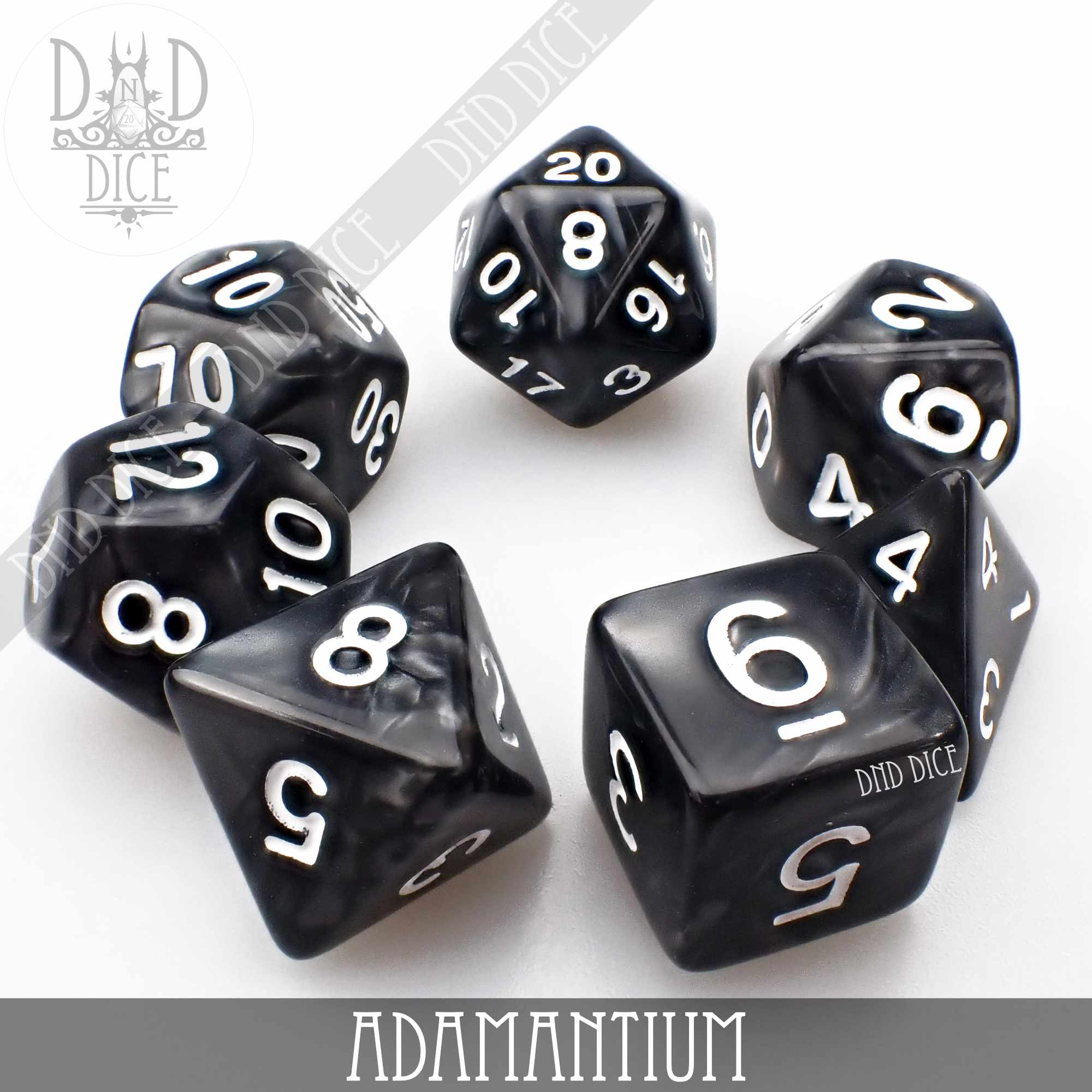 Adamantium 7 or 11 Dice Set - Bards & Cards