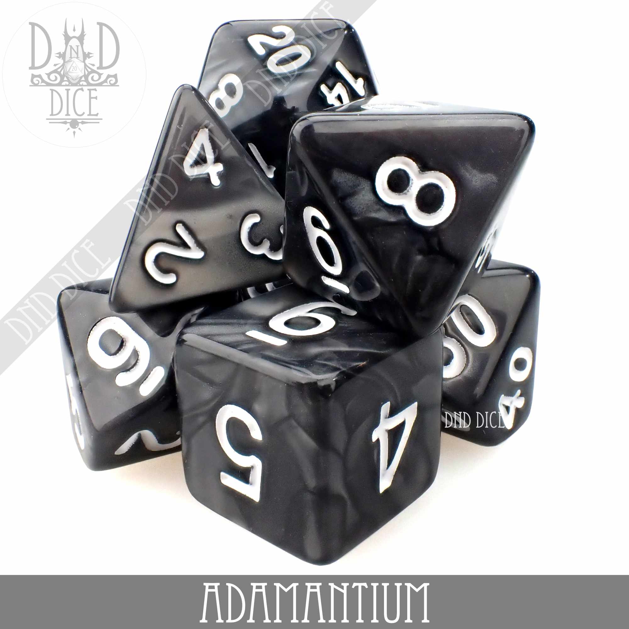 Adamantium 7 or 11 Dice Set - Bards & Cards