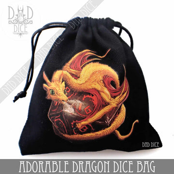 Adorable Dragon Dice Bag - Bards & Cards