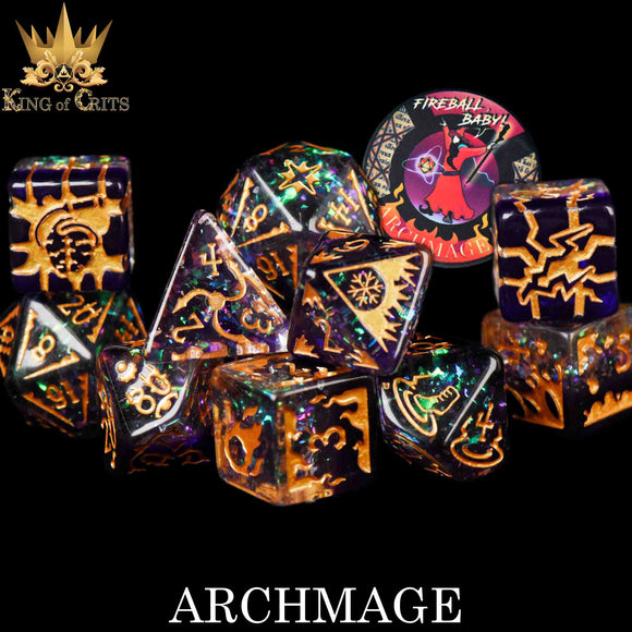Archmage 11 Dice Set - Bards & Cards