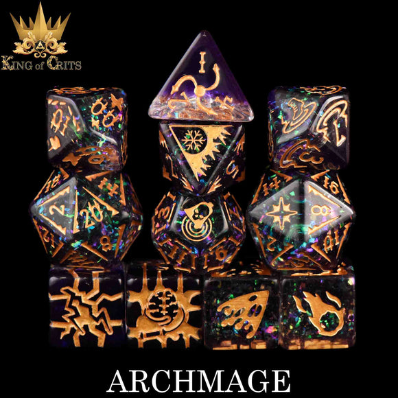 Archmage 11 Dice Set - Bards & Cards