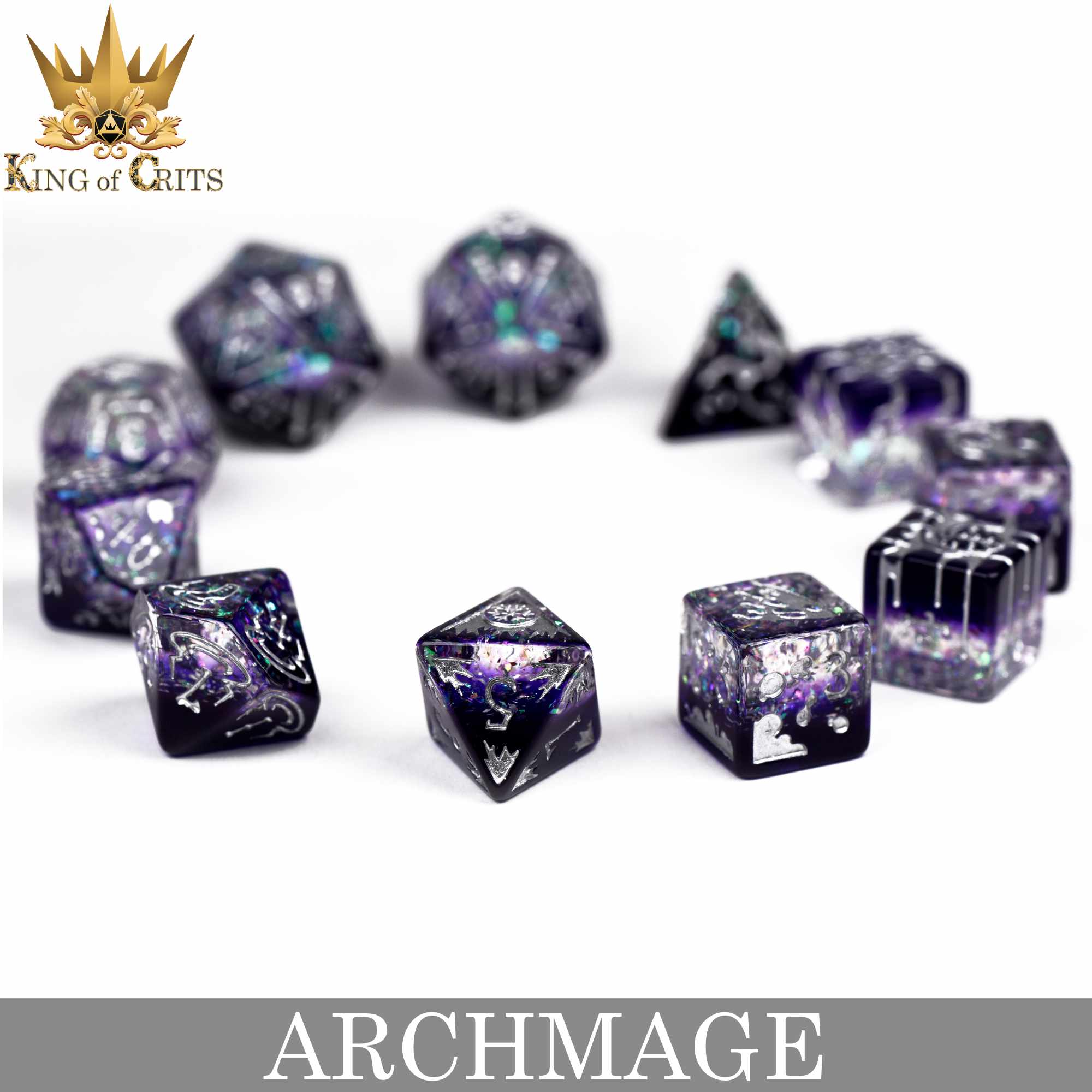 Archmage 11 Dice Set - Bards & Cards