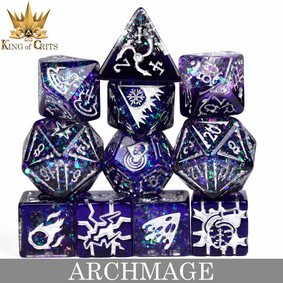 Archmage 11 Dice Set - Bards & Cards