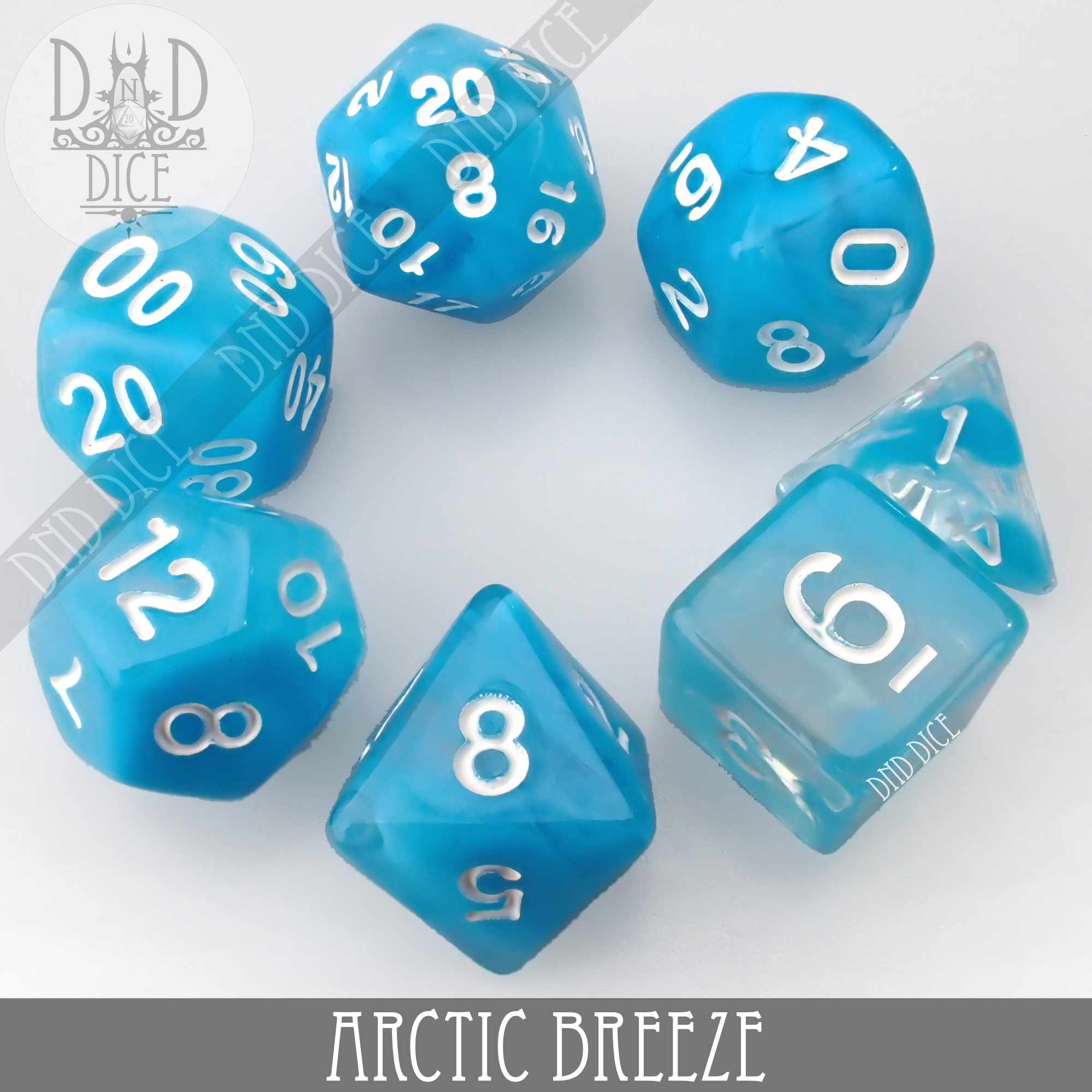 Arctic Breeze Dice Set - Bards & Cards