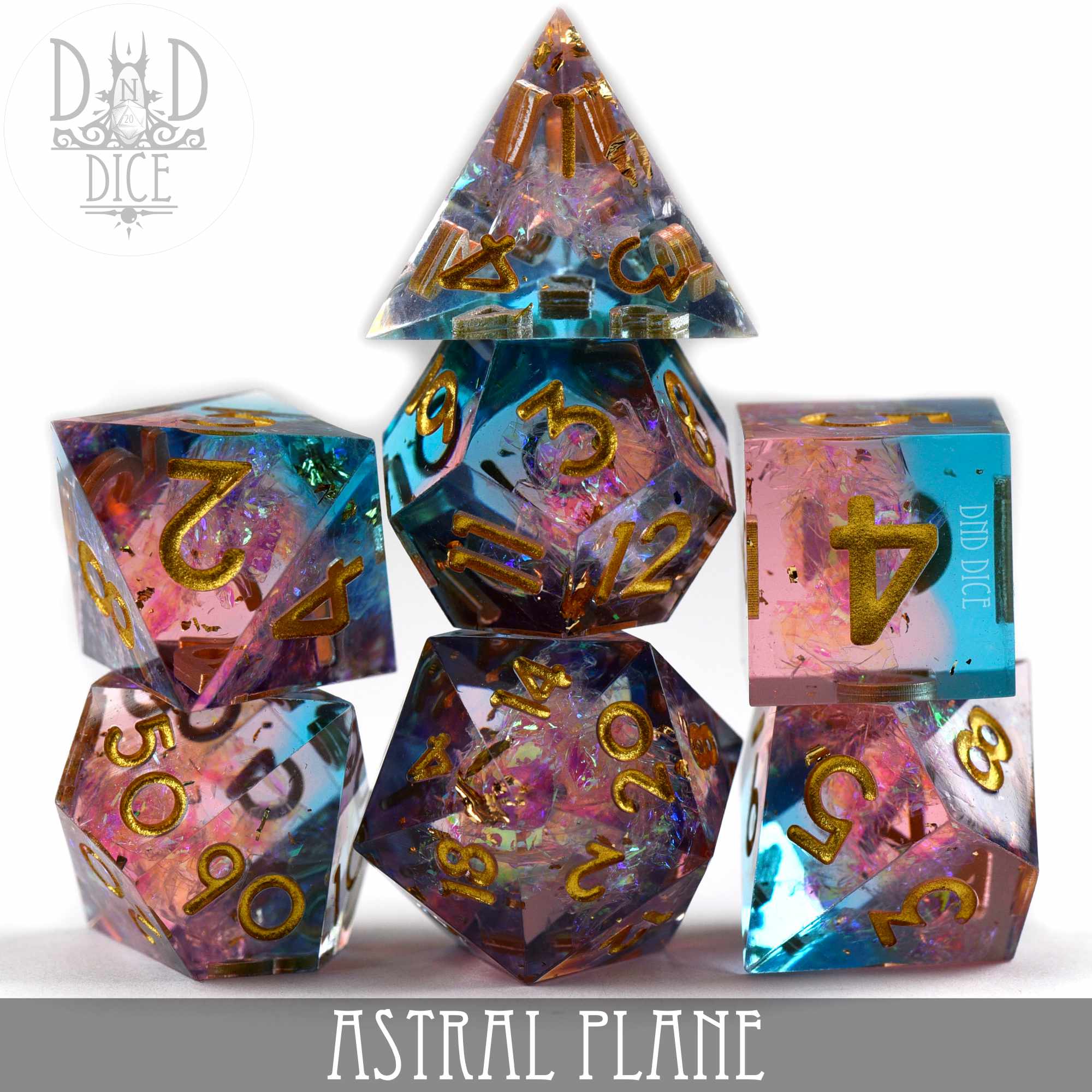 Astral Plane Handmade Dice Set - Bards & Cards