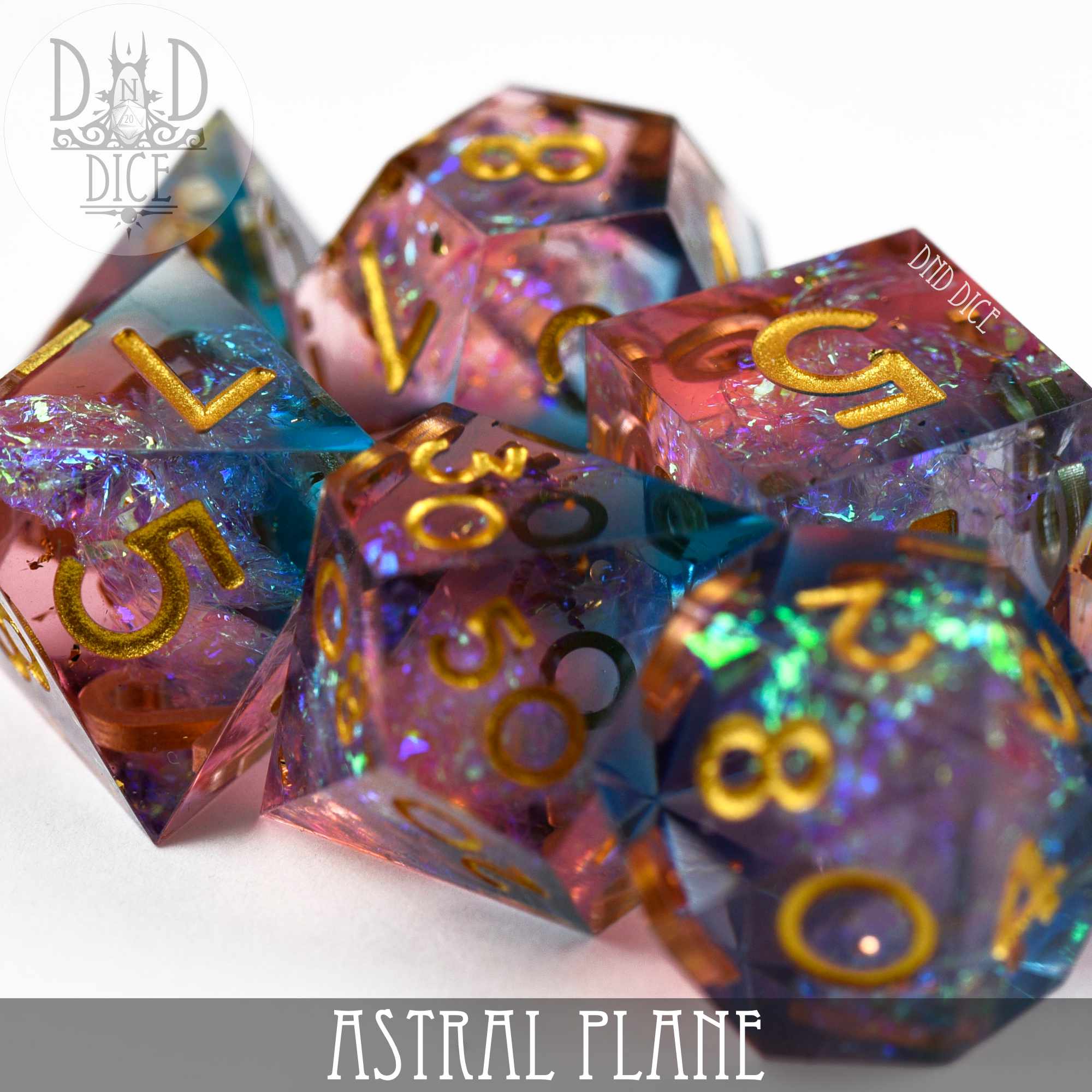 Astral Plane Handmade Dice Set - Bards & Cards