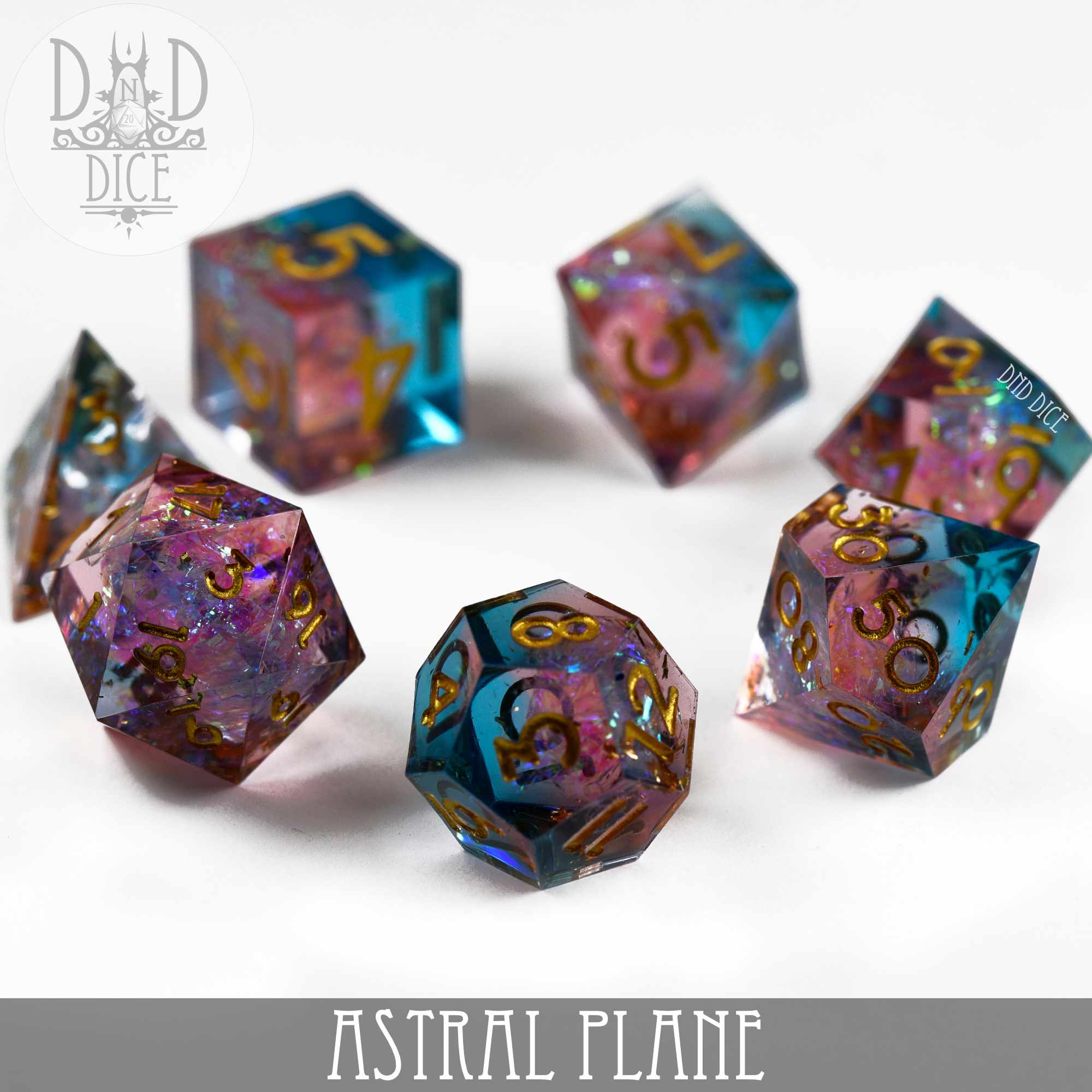 Astral Plane Handmade Dice Set - Bards & Cards