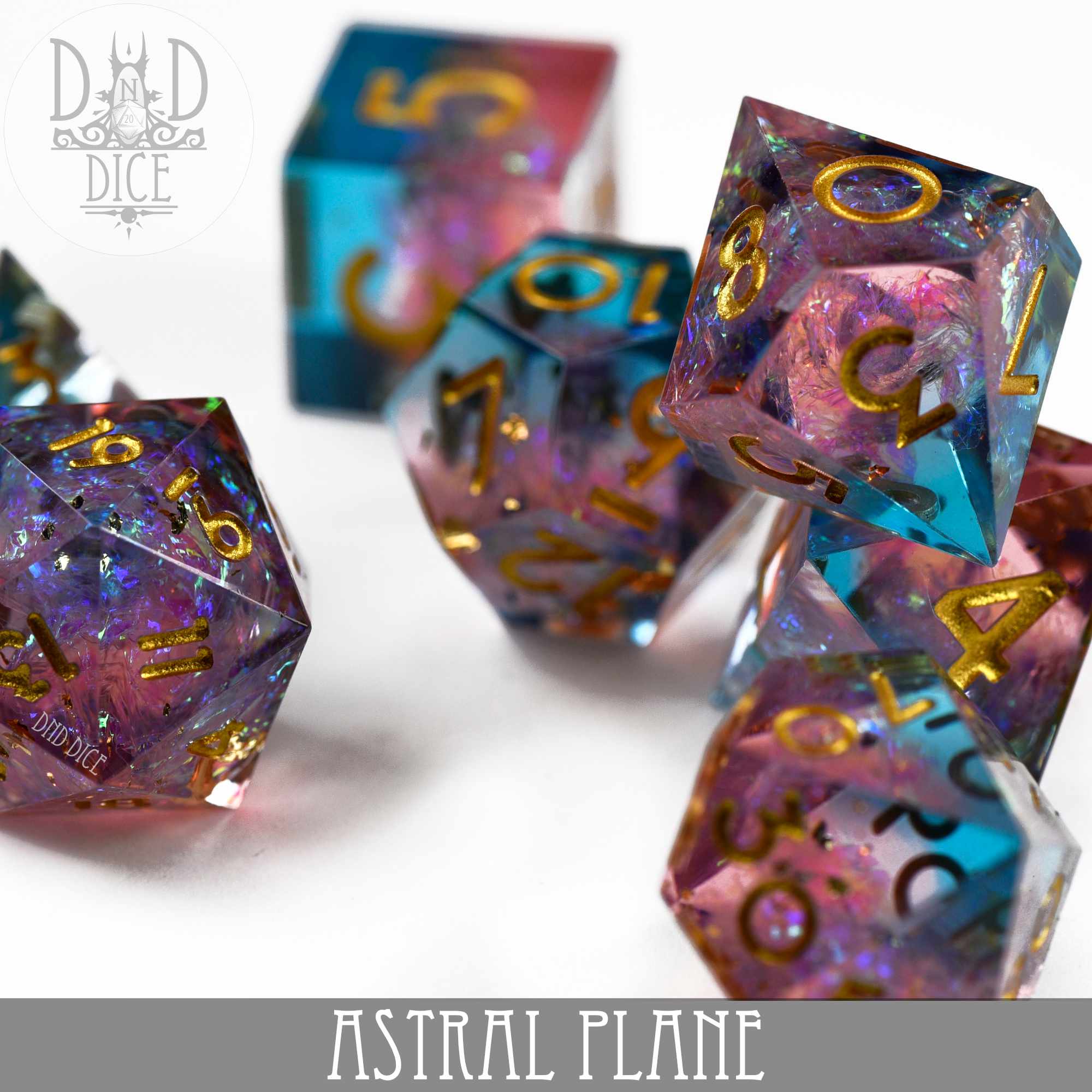 Astral Plane Handmade Dice Set - Bards & Cards