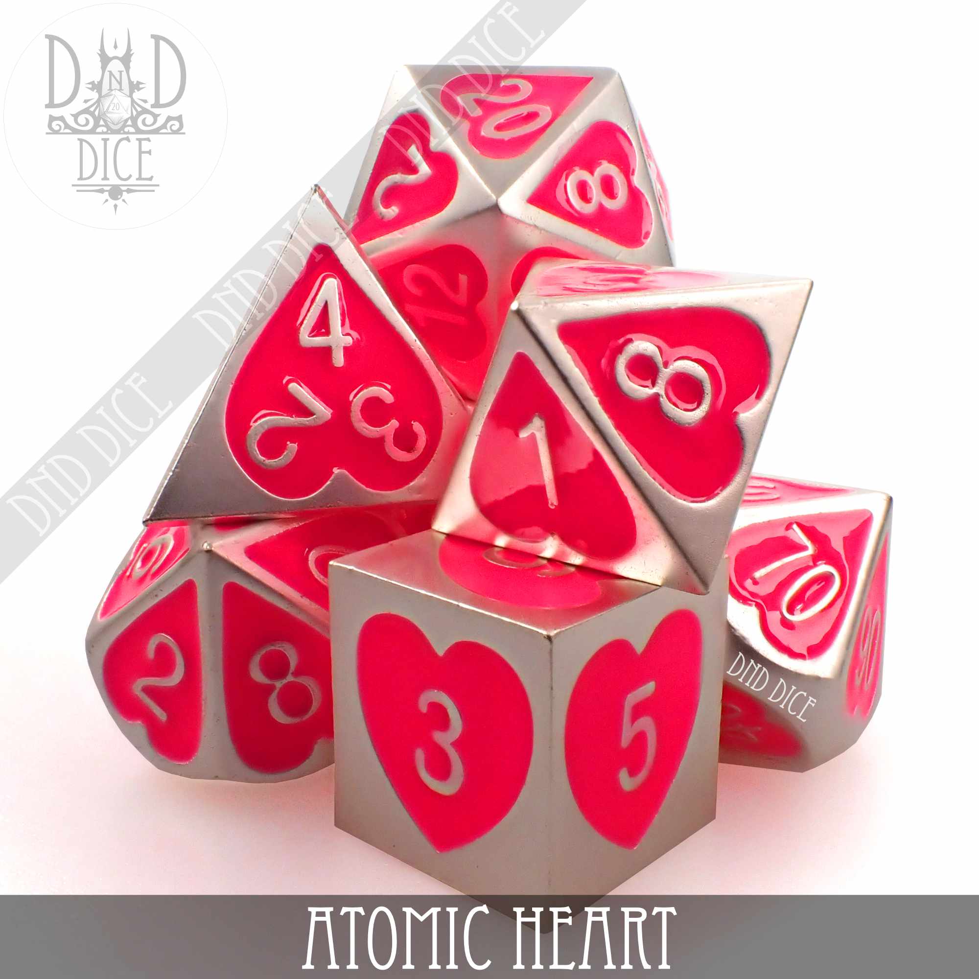 Atomic Heart Metal Dice Set - Bards & Cards