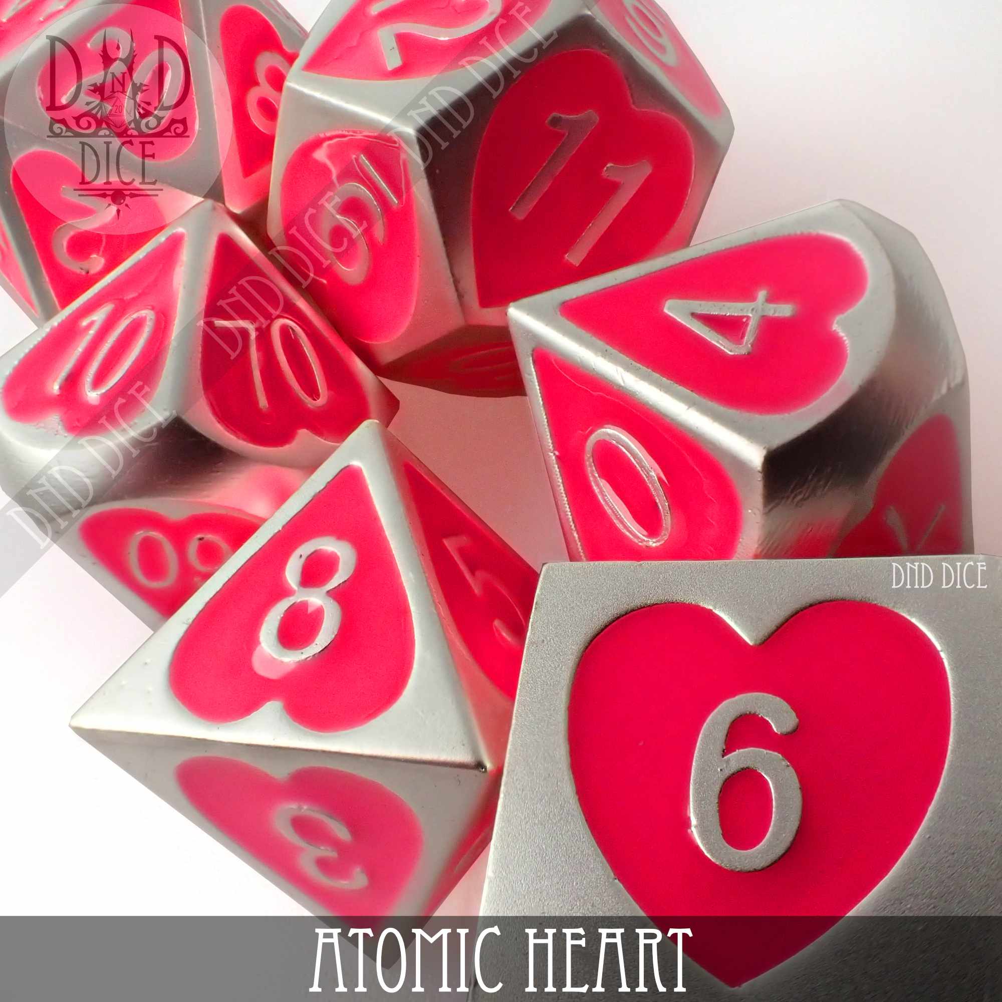 Atomic Heart Metal Dice Set - Bards & Cards