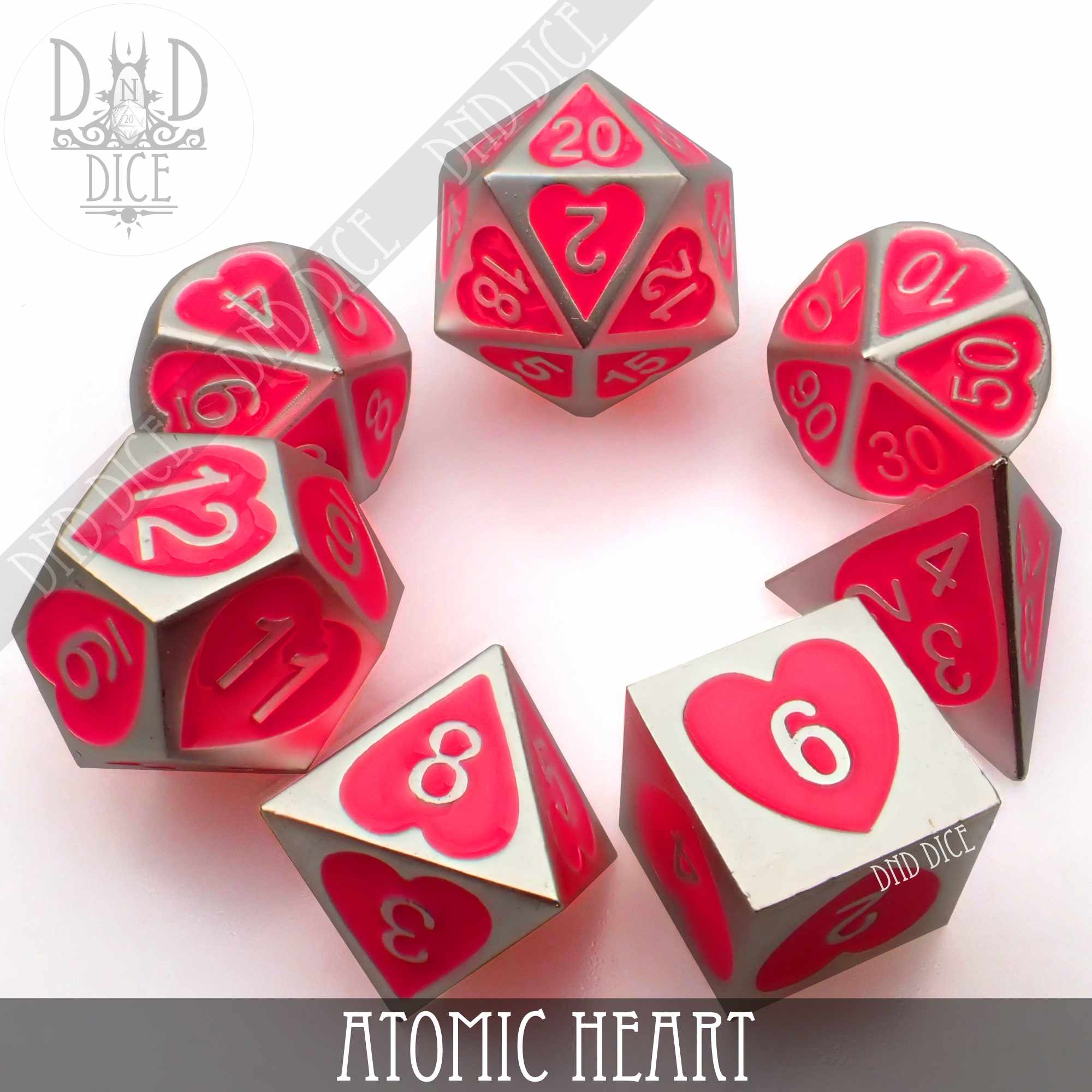 Atomic Heart Metal Dice Set - Bards & Cards