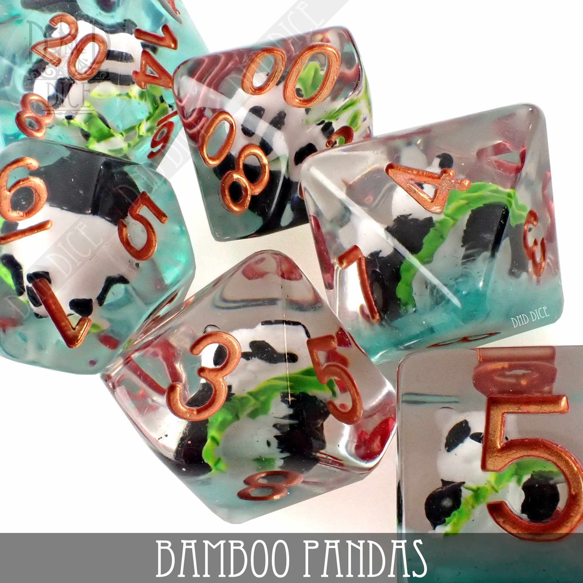 Bamboo Pandas Dice Set - Bards & Cards