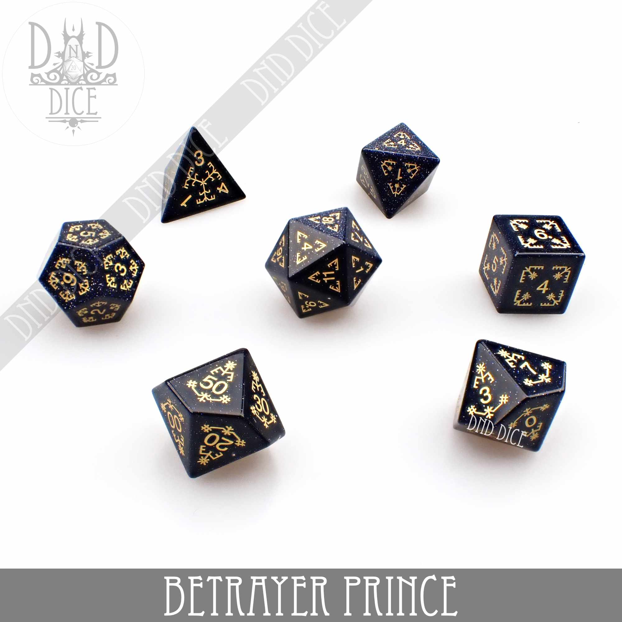 Betrayer Prince Goldstone Dice Set - Bards & Cards