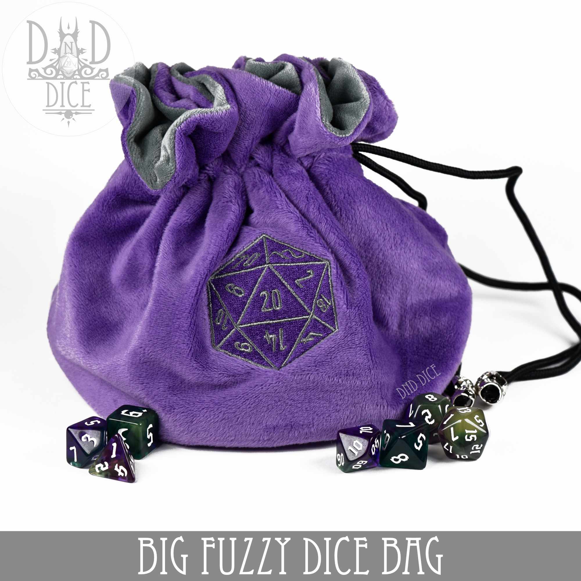 Big Fuzzy Dice Bag (7 Colors) - Bards & Cards