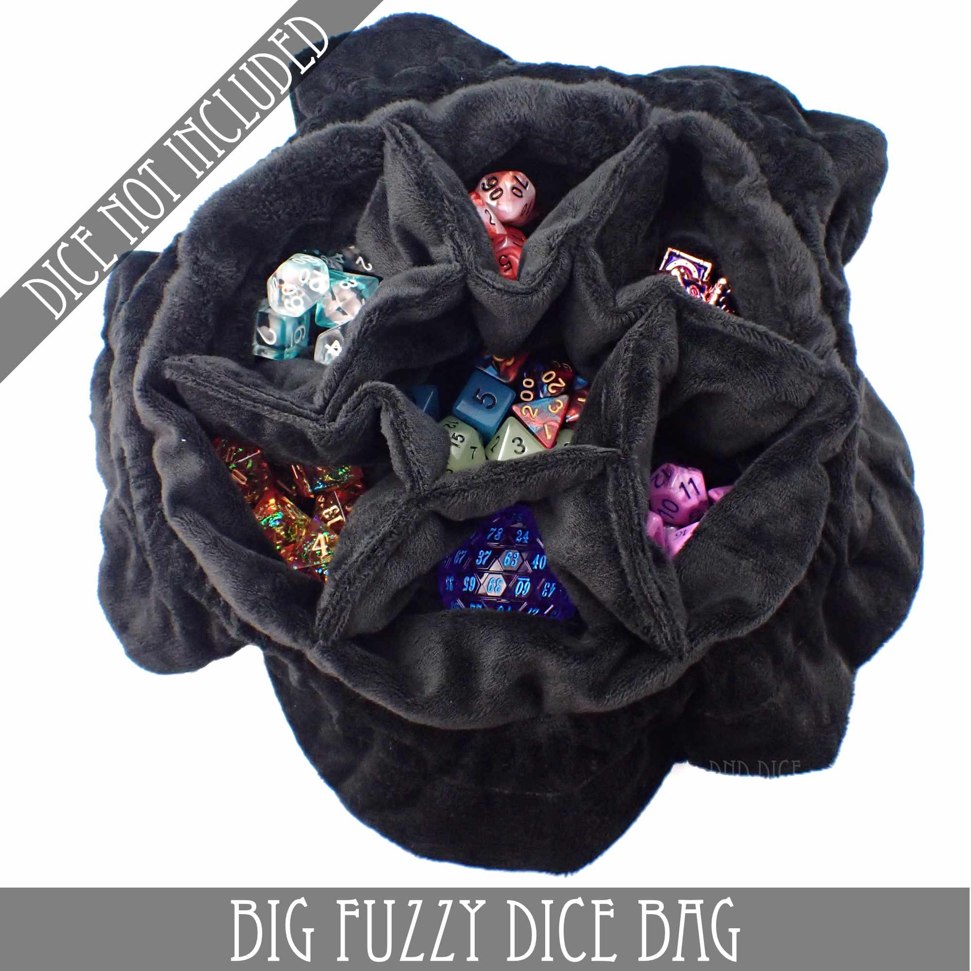 Big Fuzzy Dice Bag (7 Colors) - Bards & Cards