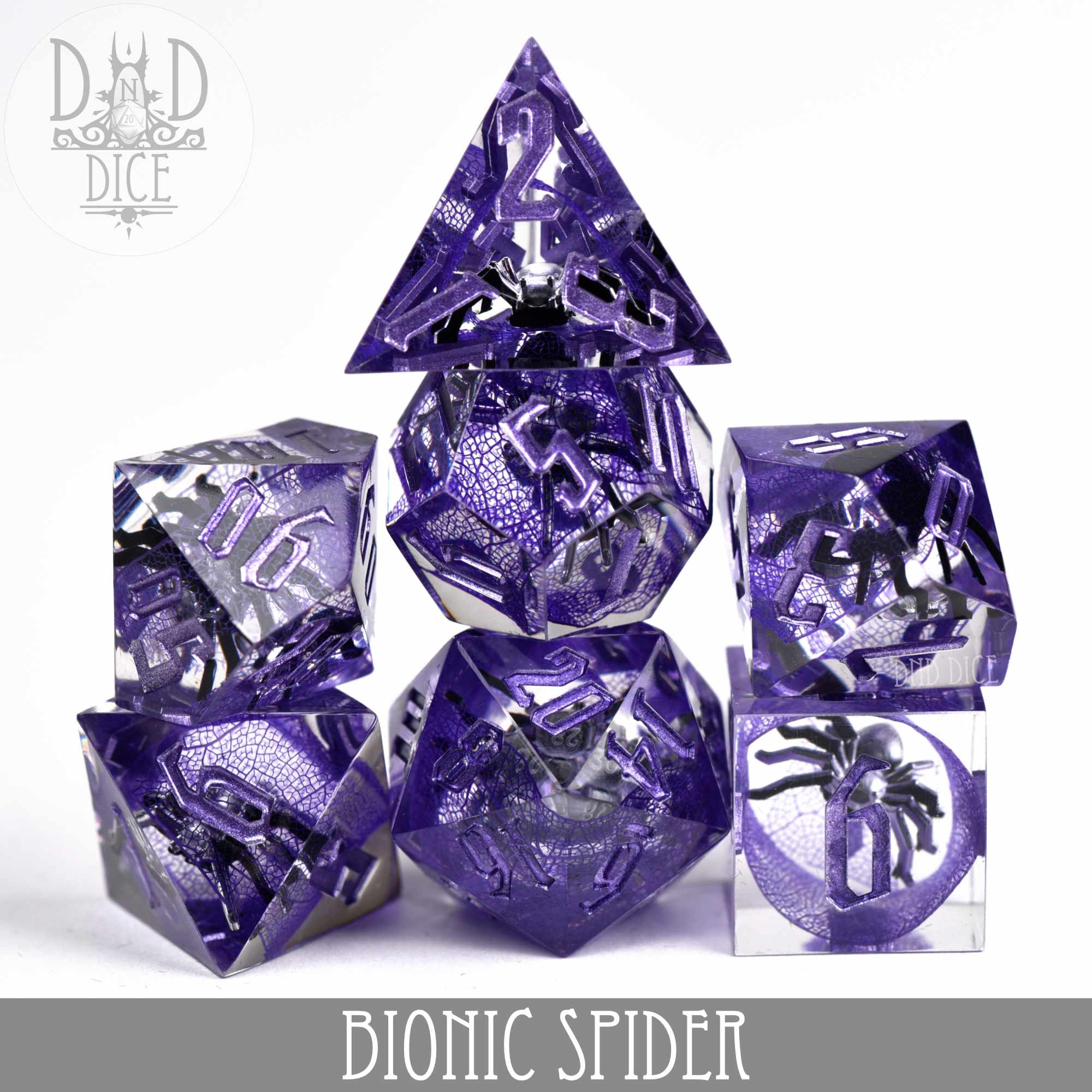 Bionic Spider Handmade Dice Set - Bards & Cards