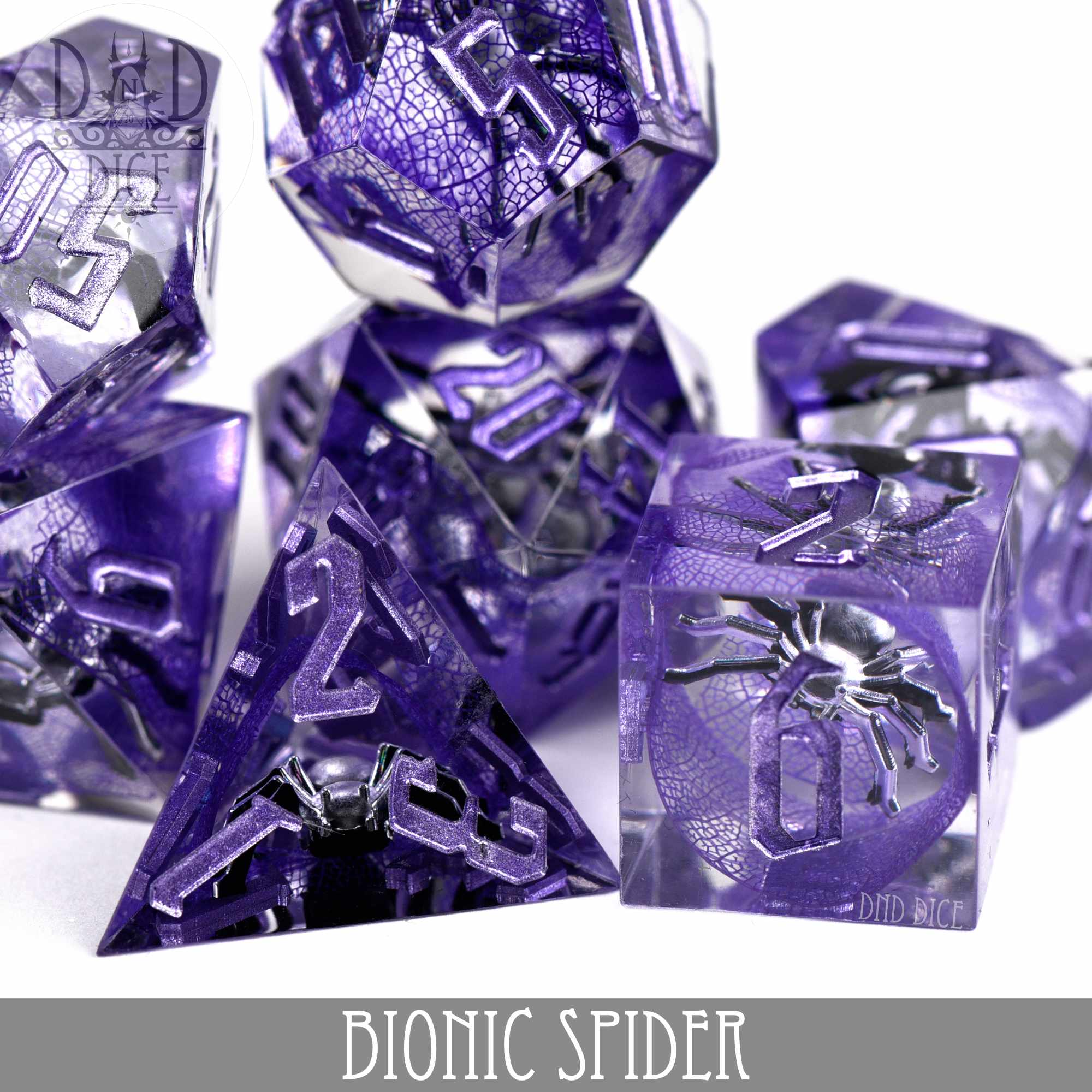 Bionic Spider Handmade Dice Set - Bards & Cards