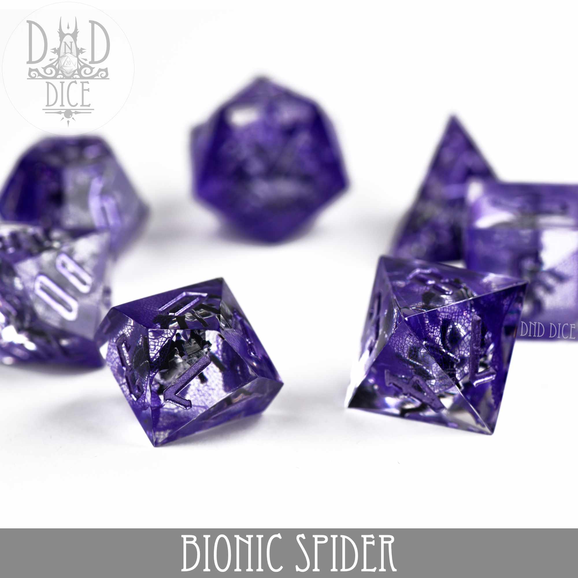 Bionic Spider Handmade Dice Set - Bards & Cards