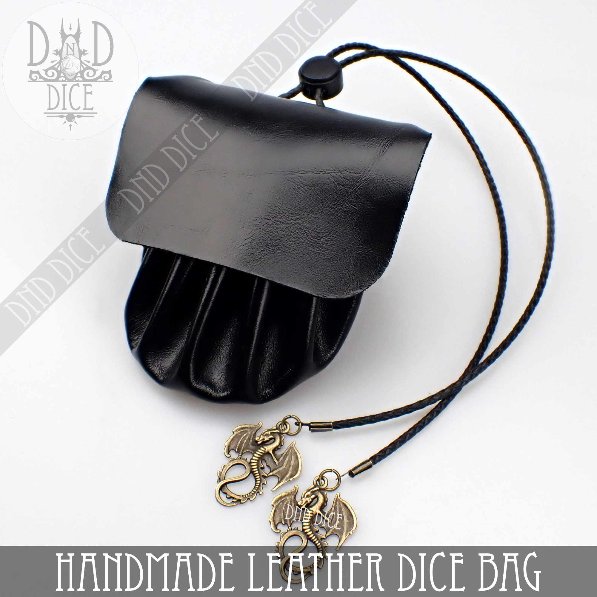 Italian Leather Dice Bag / Tray (Handmade) - Bards & Cards