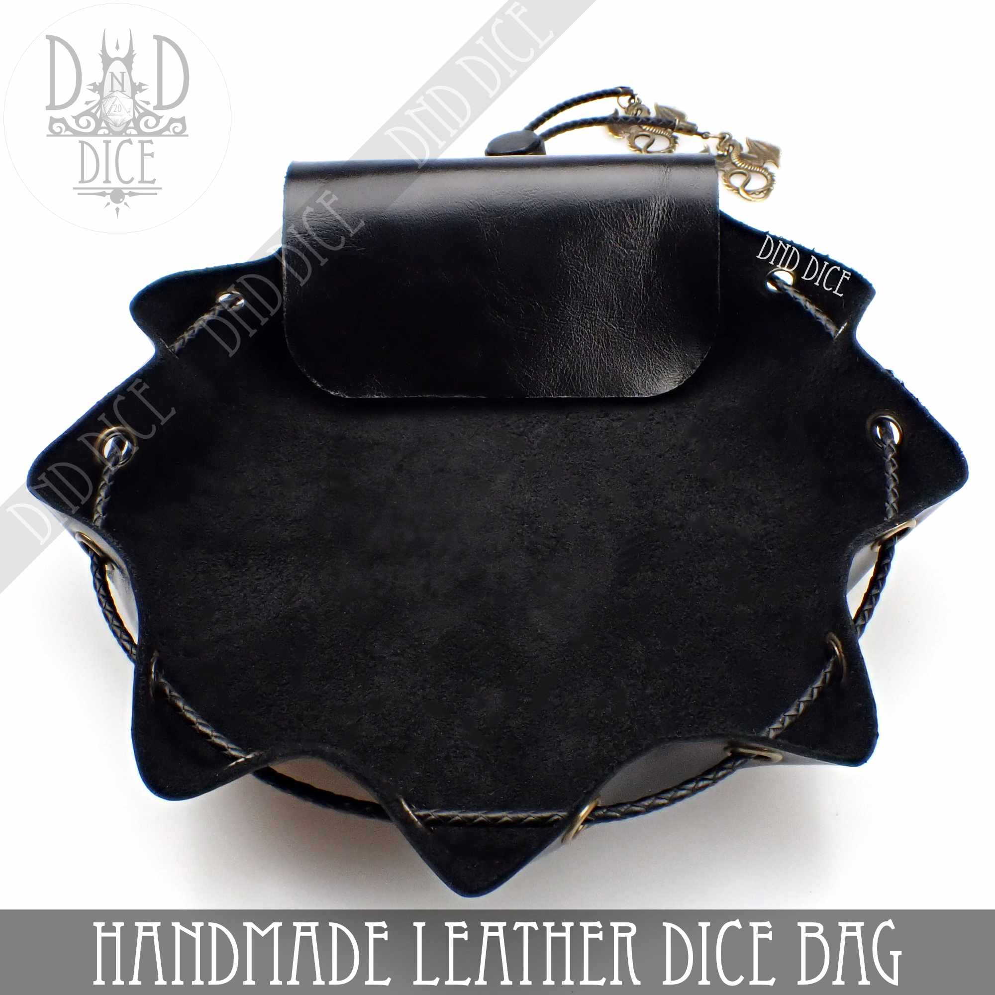 Italian Leather Dice Bag / Tray (Handmade) - Bards & Cards