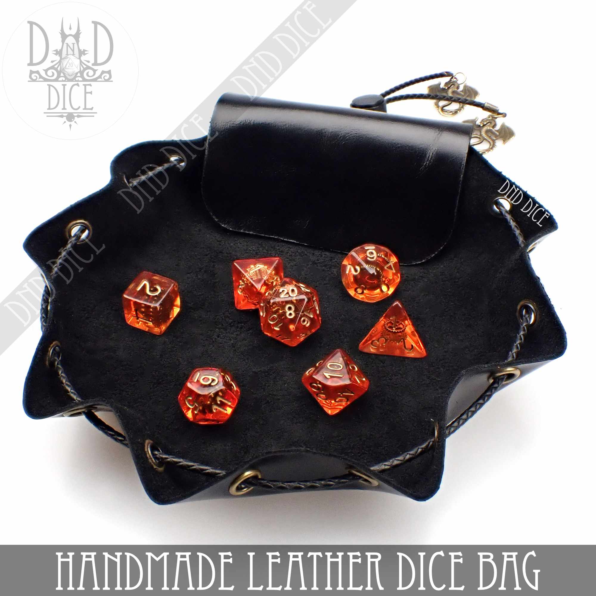 Italian Leather Dice Bag / Tray (Handmade) - Bards & Cards