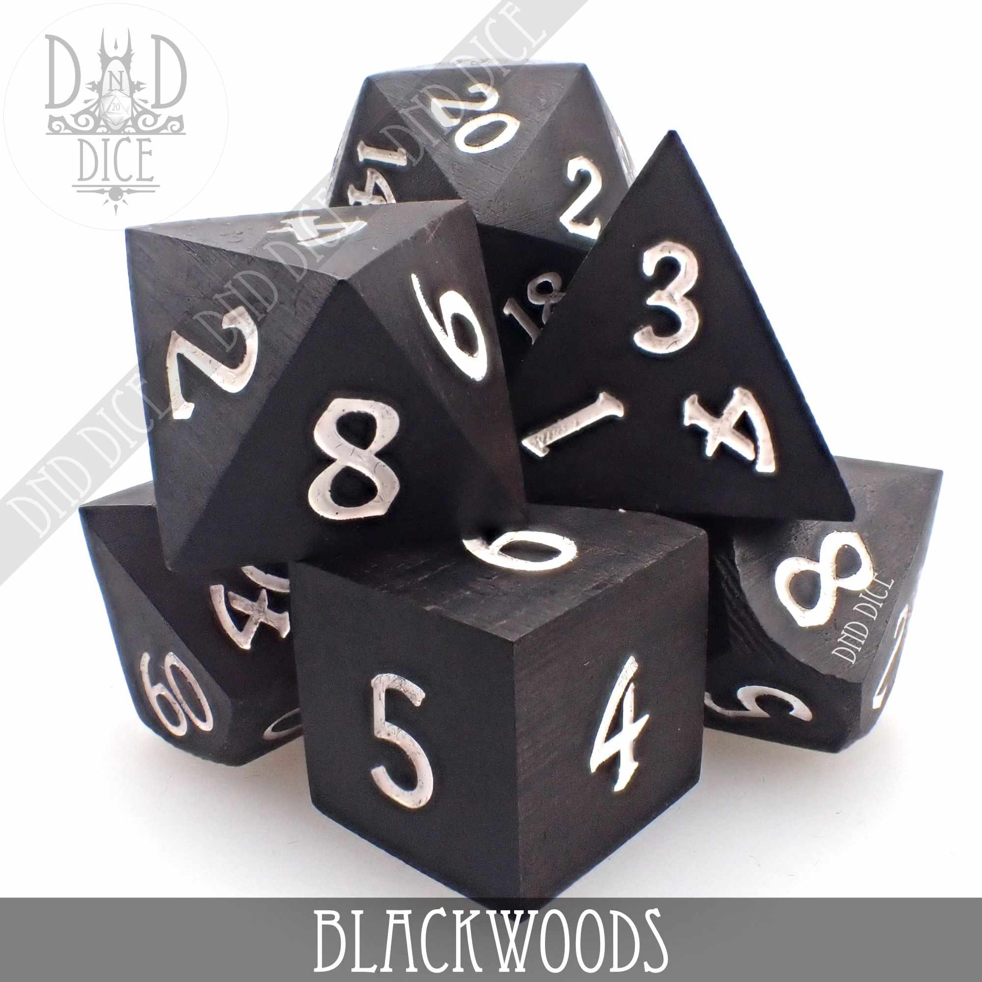 Blackwoods Wood Dice Set (Gift Box) - Bards & Cards