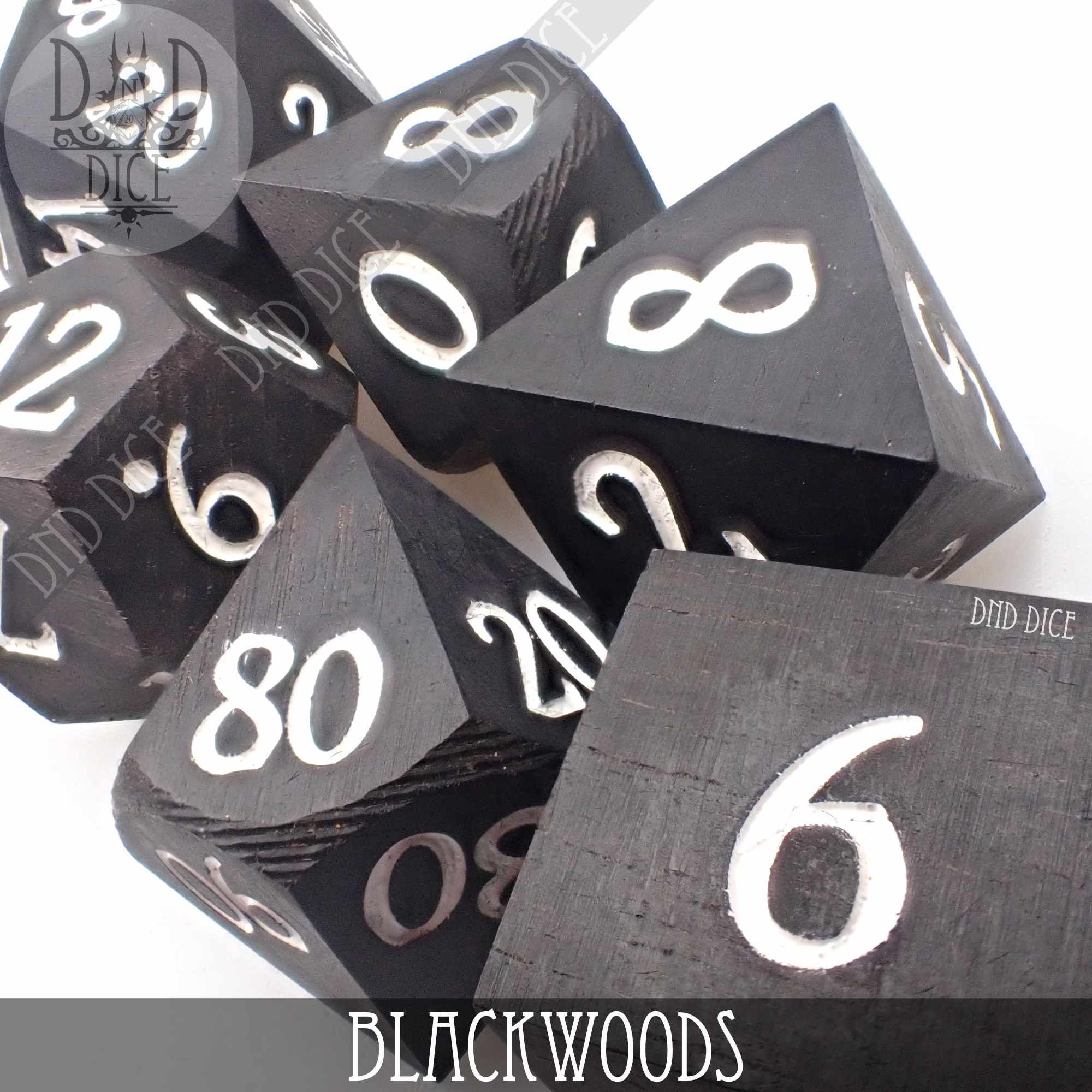 Blackwoods Wood Dice Set (Gift Box) - Bards & Cards