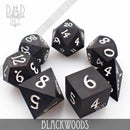 Blackwoods Wood Dice Set (Gift Box) - Bards & Cards