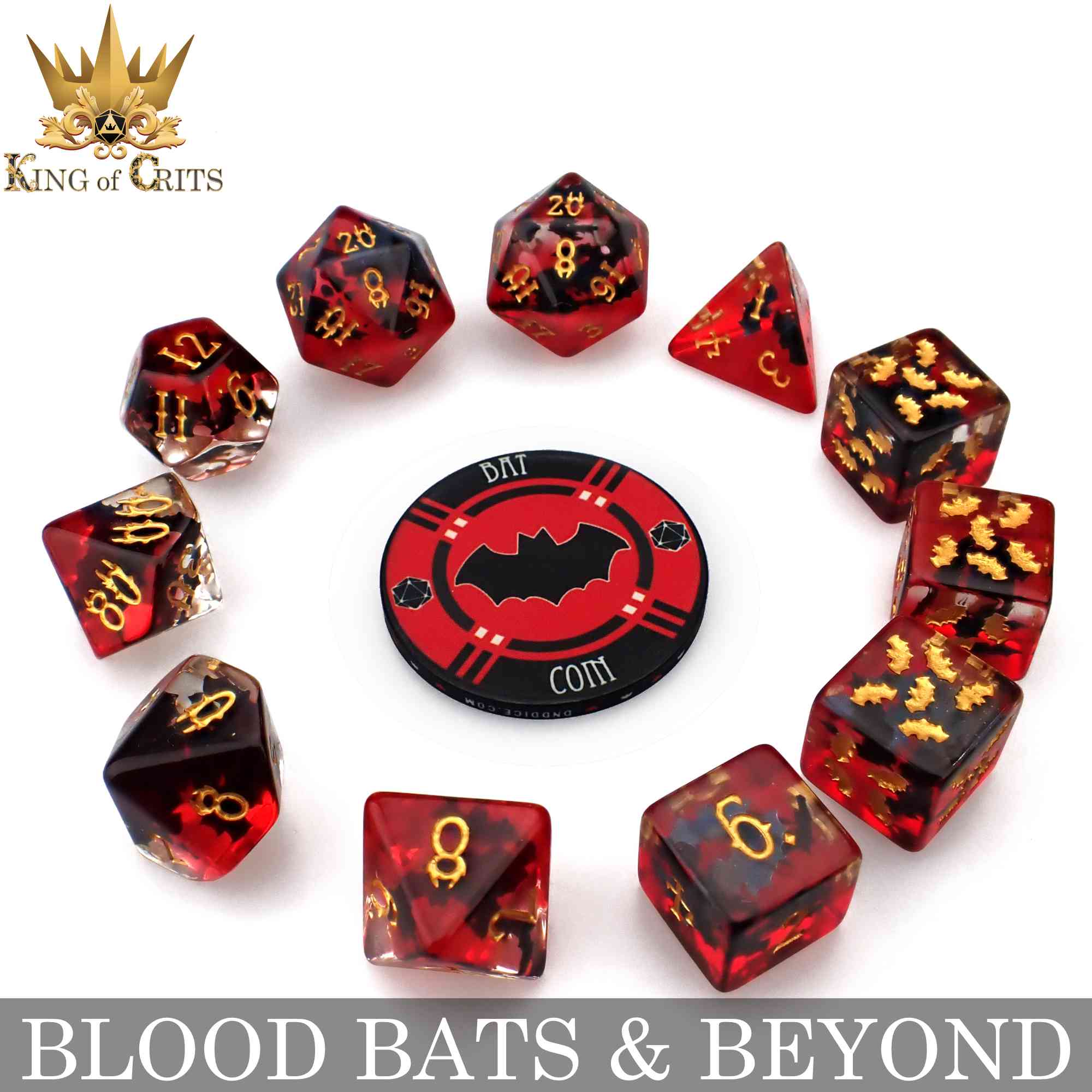 Blood Bats & Beyond 11 Dice Set - Bards & Cards