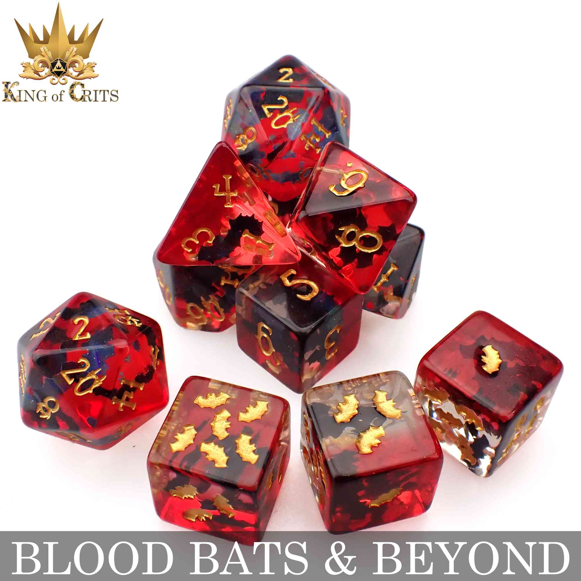 Blood Bats & Beyond 11 Dice Set - Bards & Cards