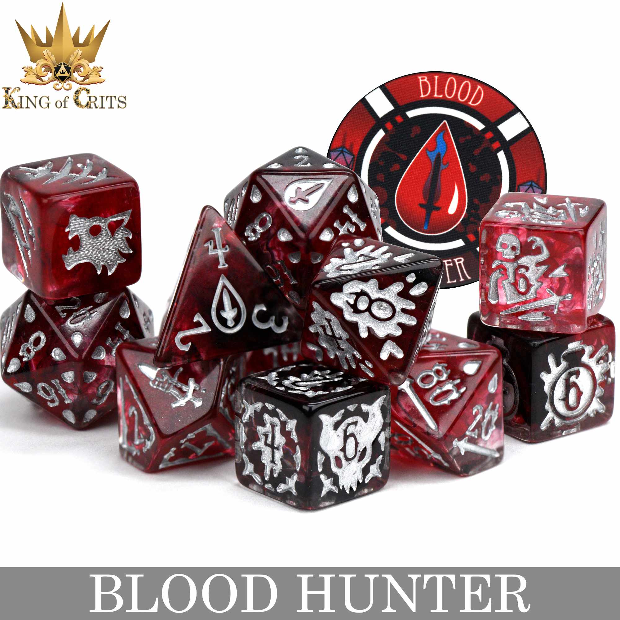 Blood Hunter 11 Dice Set - Bards & Cards