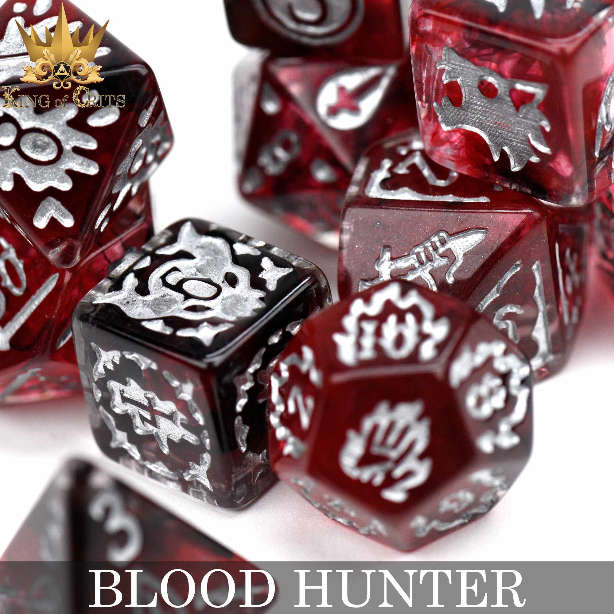 Blood Hunter 11 Dice Set - Bards & Cards