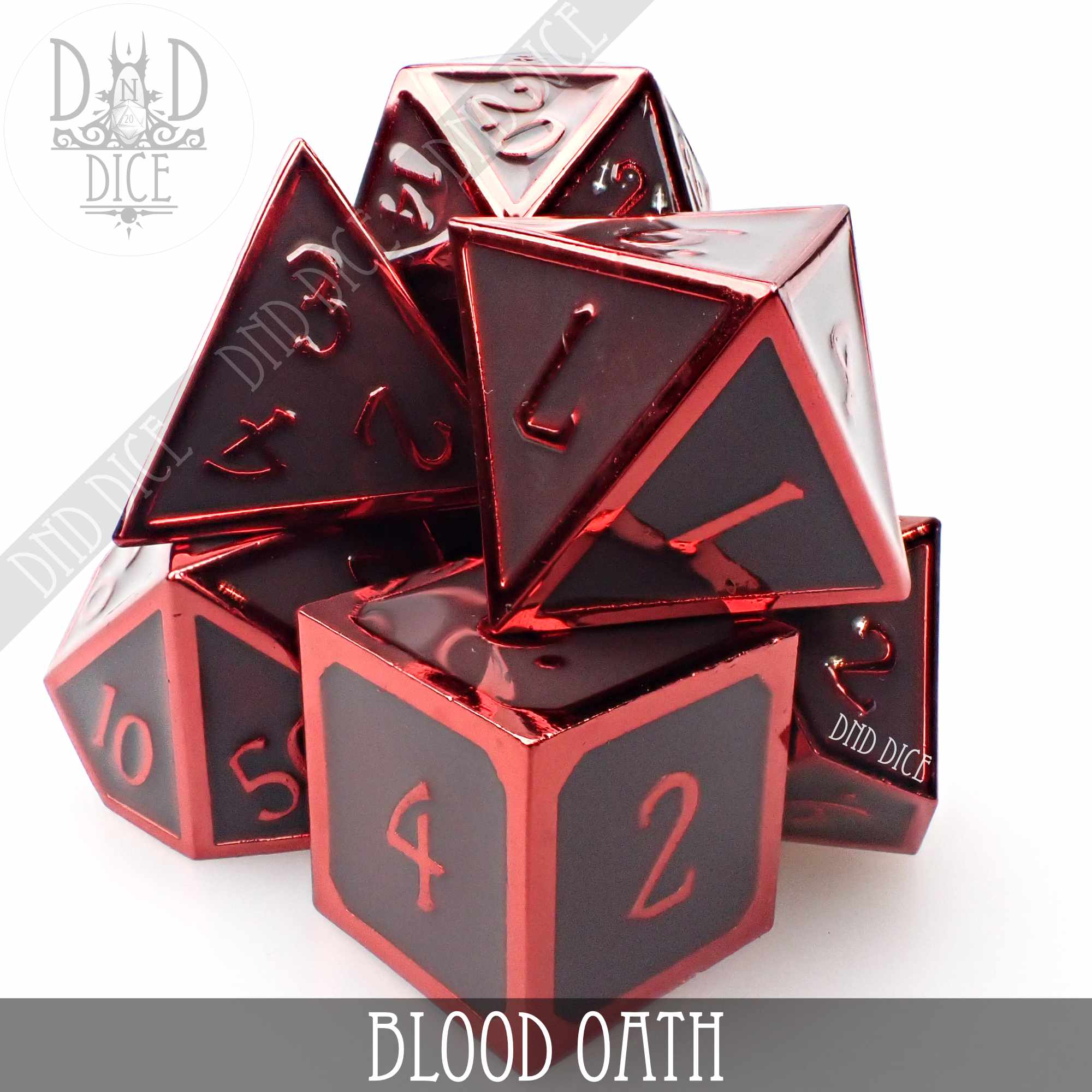 Blood Oath Metal Dice Set - Bards & Cards