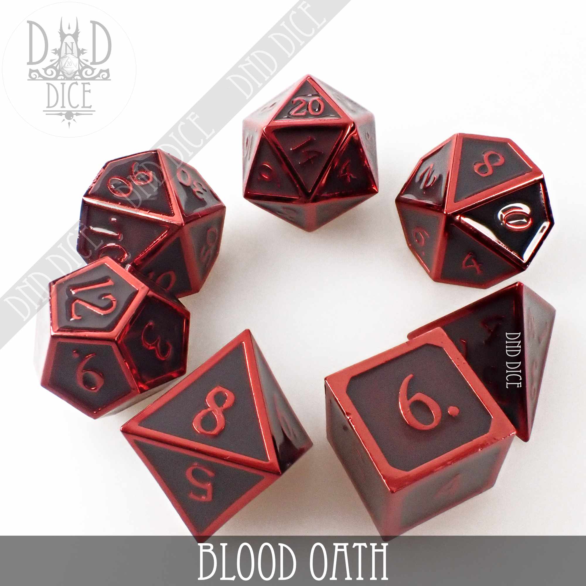 Blood Oath Metal Dice Set - Bards & Cards