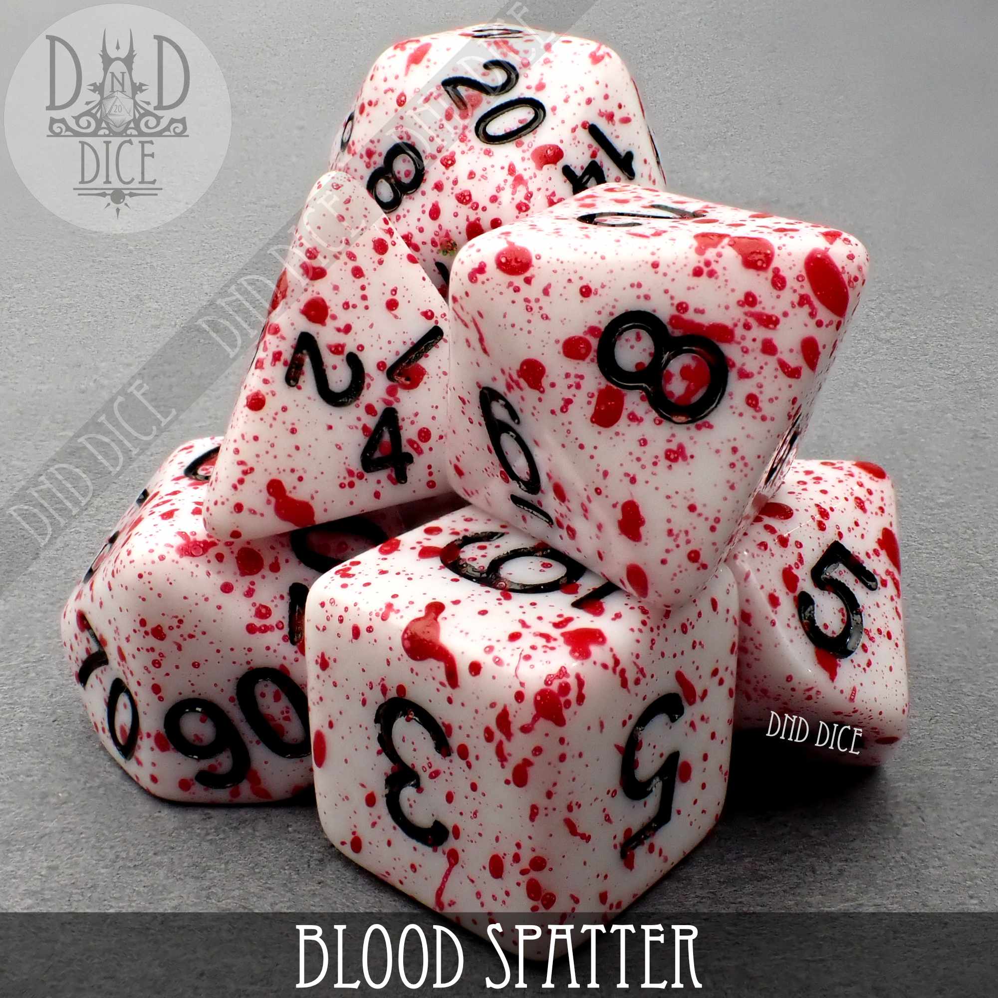 Blood Spatter Dice Set - Bards & Cards