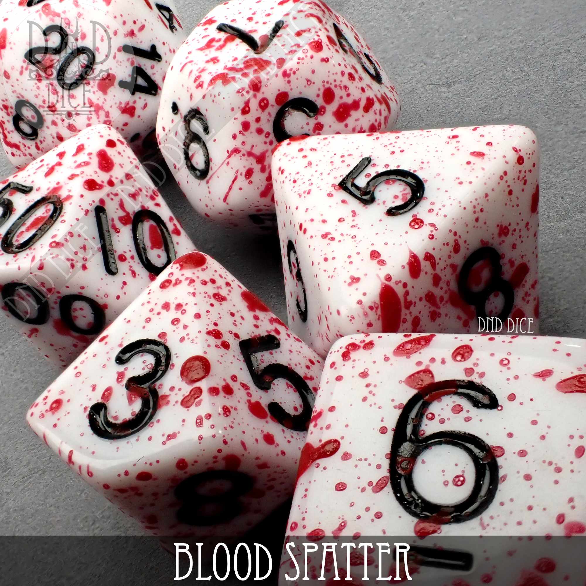 Blood Spatter Dice Set - Bards & Cards