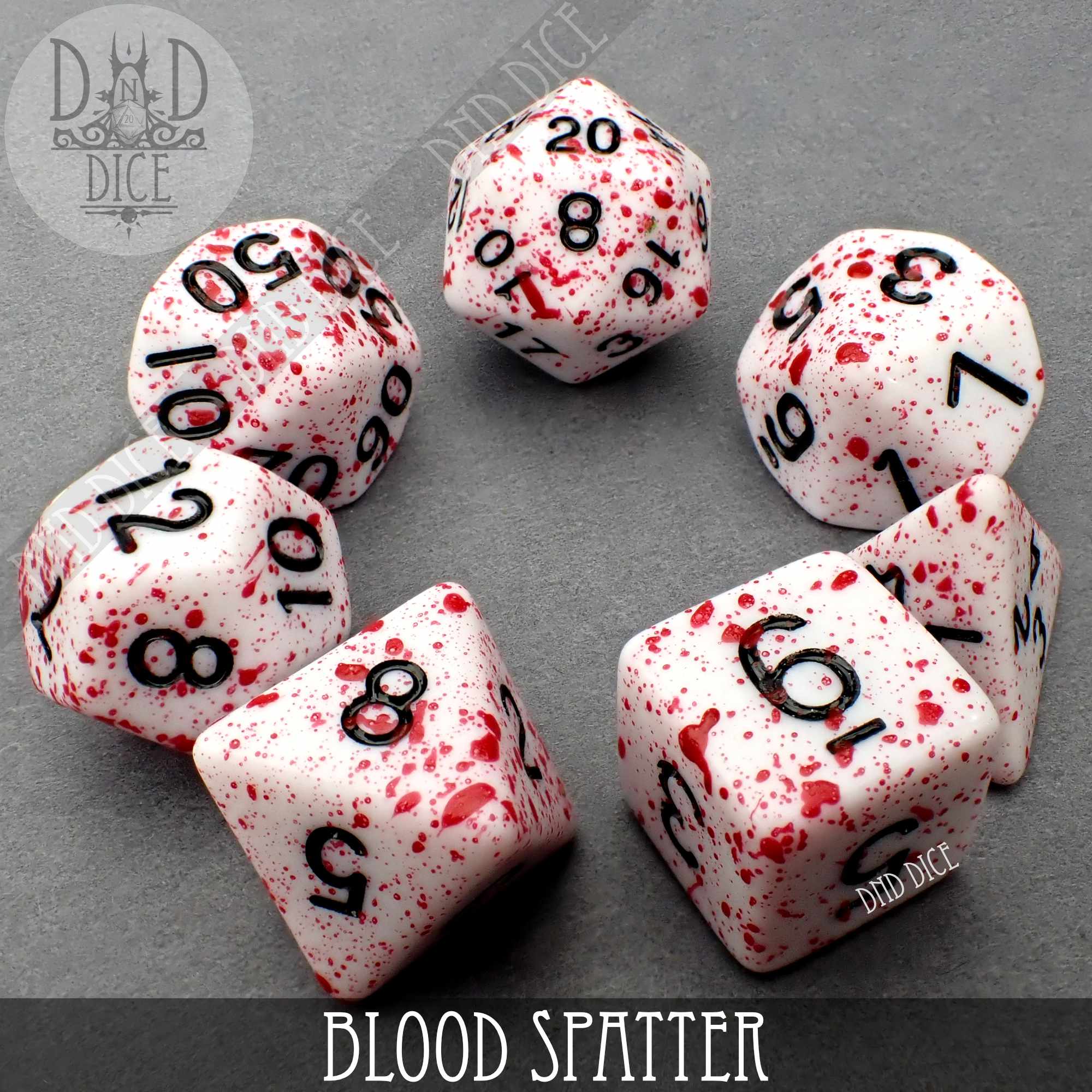 Blood Spatter Dice Set - Bards & Cards