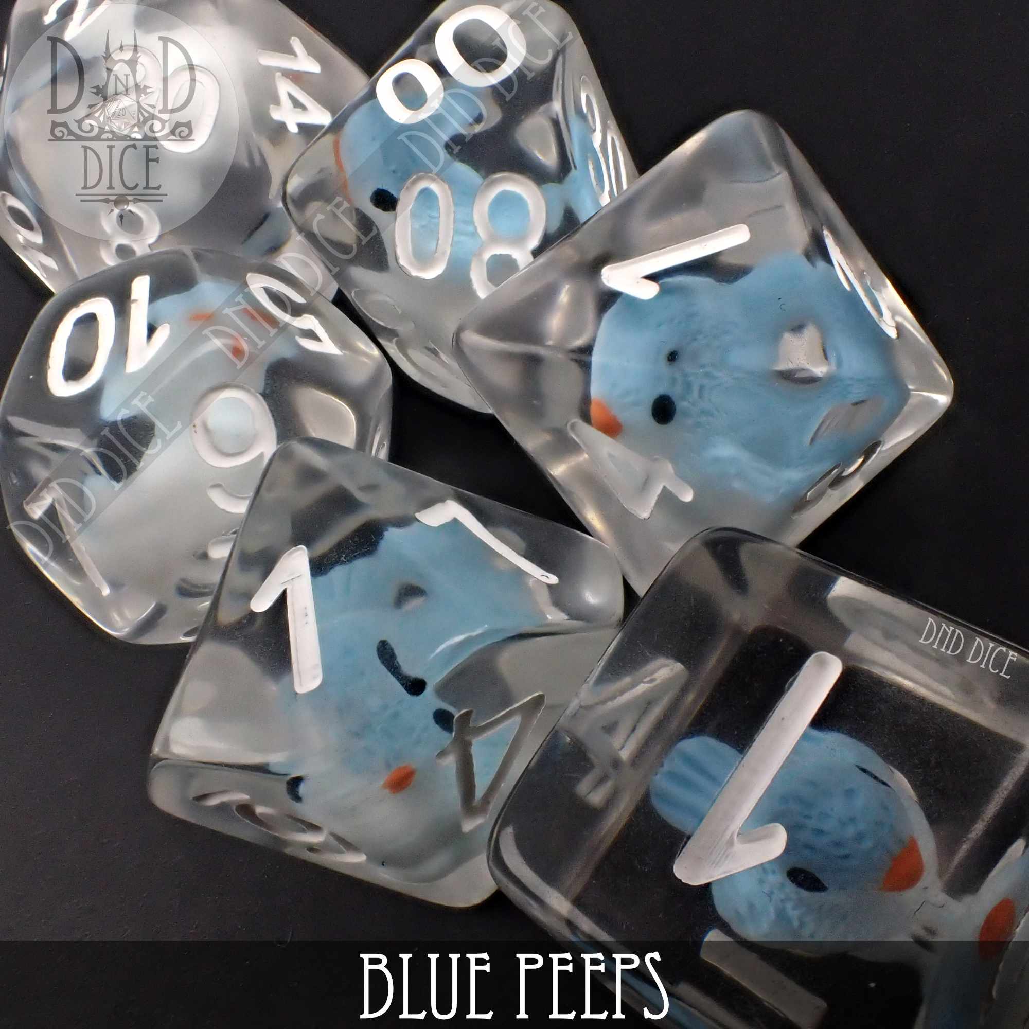 Blue Peeps Dice Set - Bards & Cards