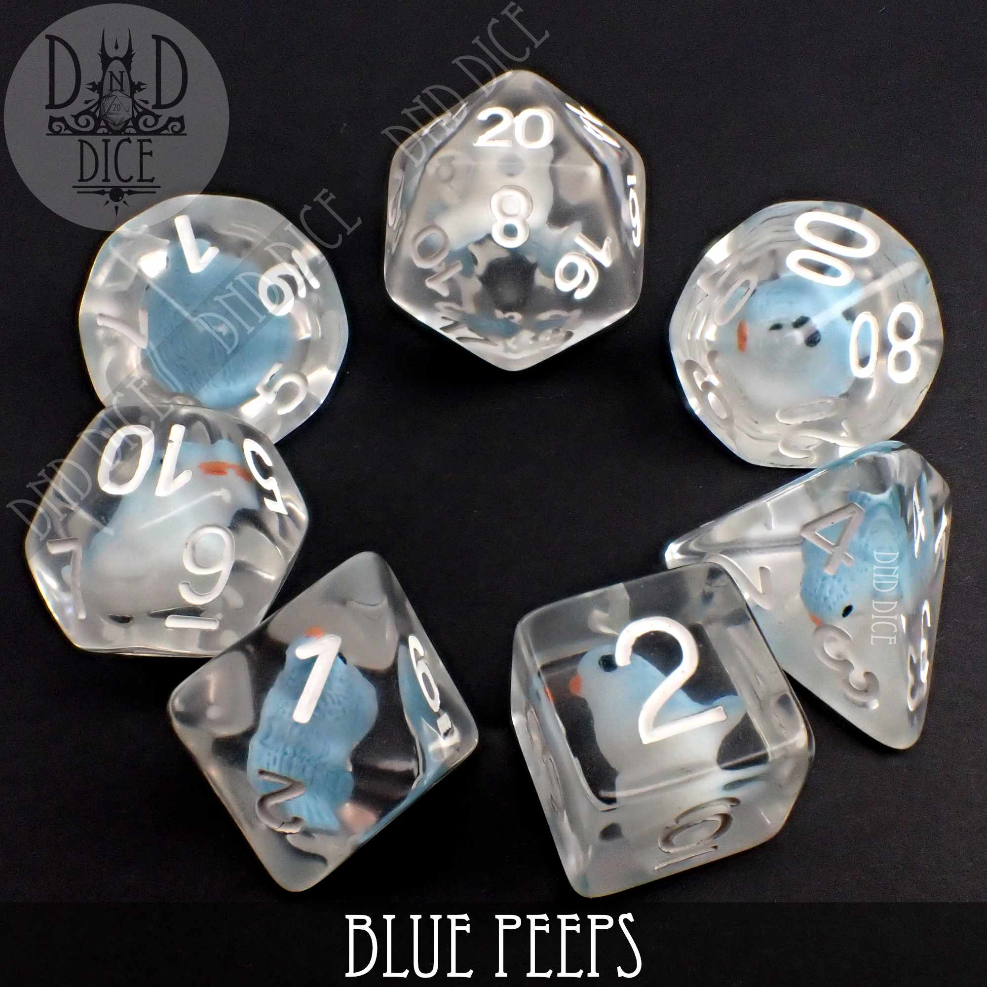 Blue Peeps Dice Set - Bards & Cards