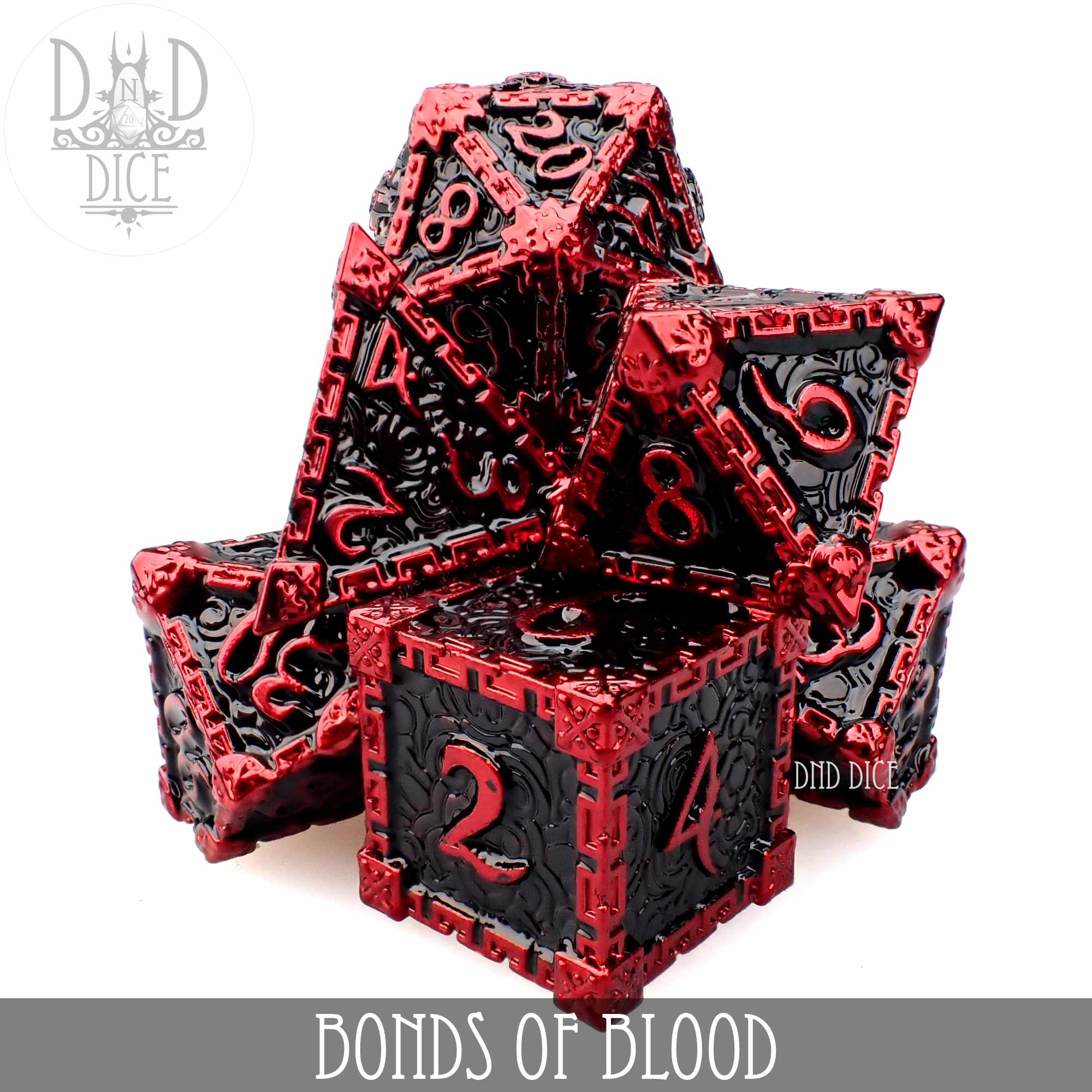 Bonds of Blood Metal Dice Set - Bards & Cards