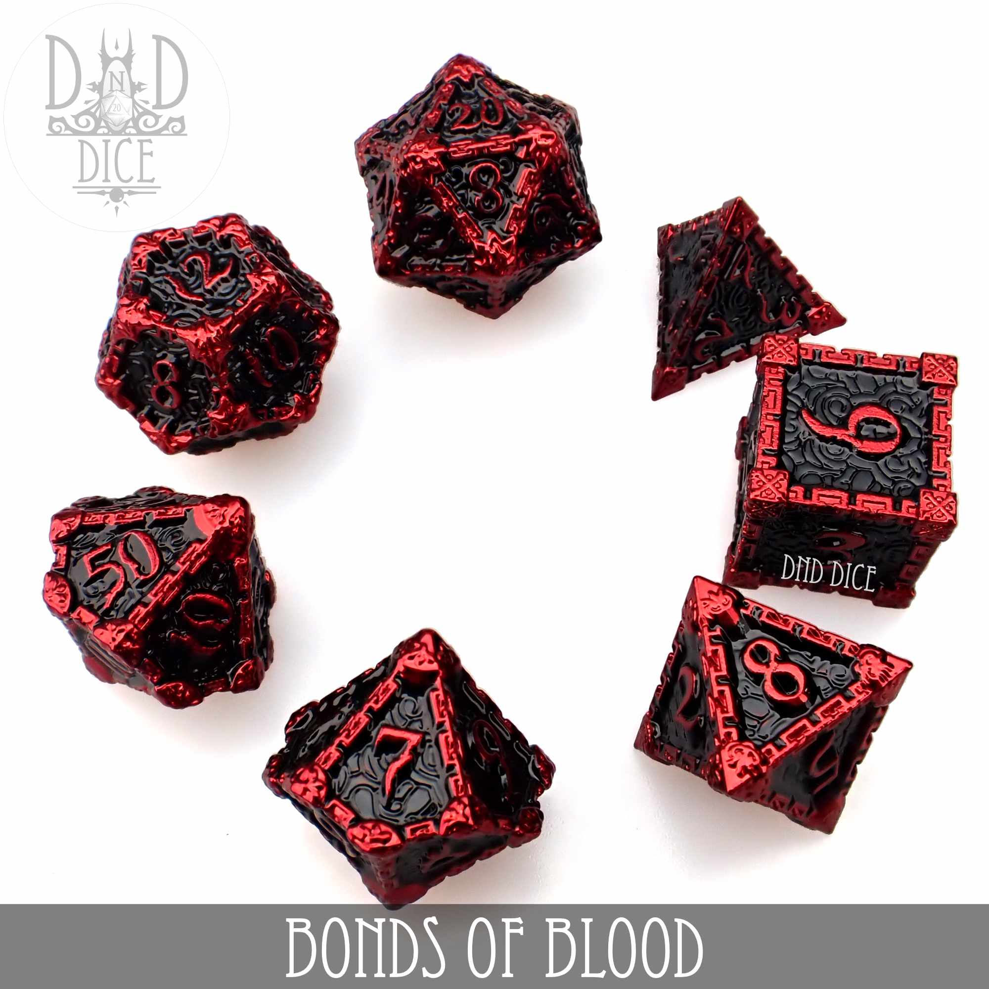 Bonds of Blood Metal Dice Set - Bards & Cards