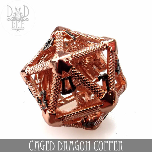 Caged Dragon D20 (6 Colors) - Bards & Cards