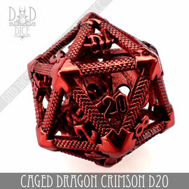 Caged Dragon D20 (6 Colors) - Bards & Cards