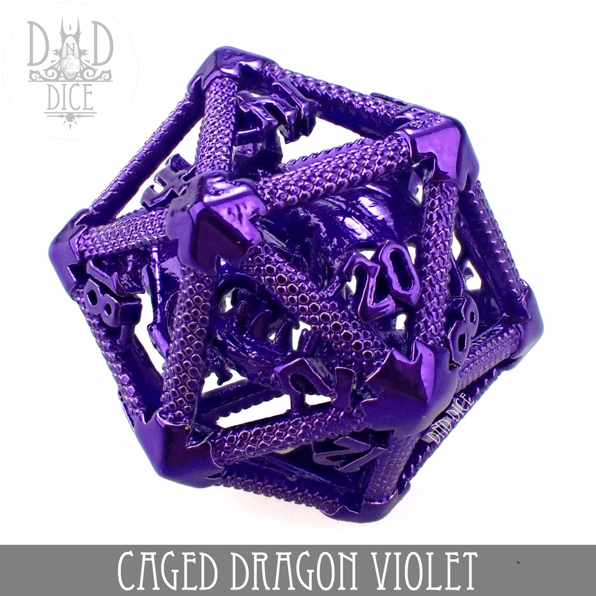 Caged Dragon D20 (6 Colors) - Bards & Cards