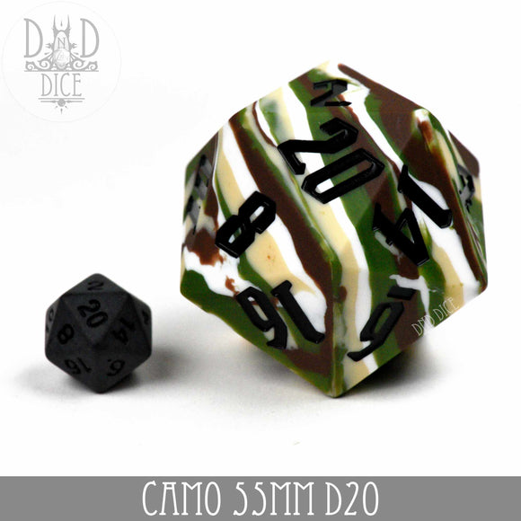 55mm D20 - Camo (Silicone) - Bards & Cards