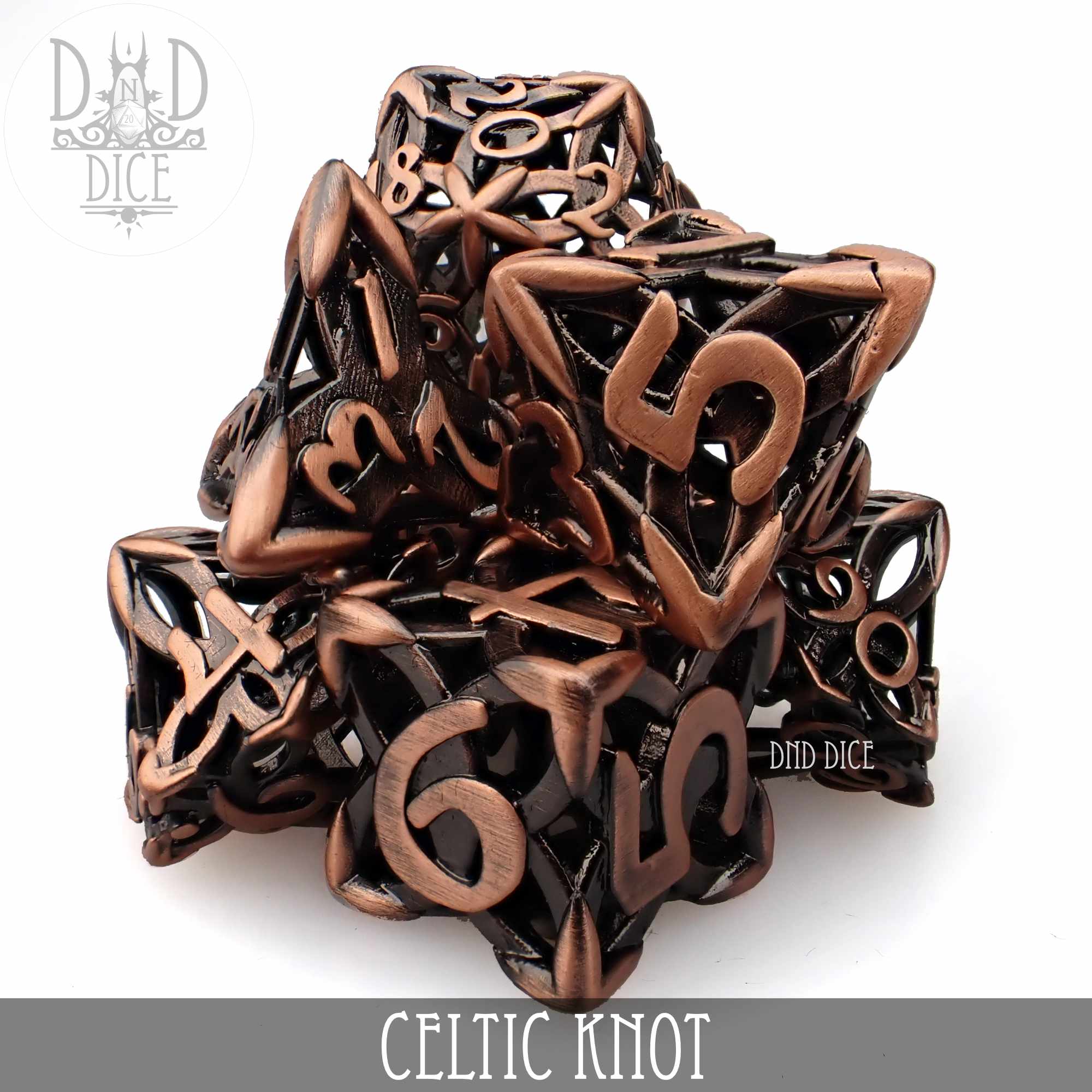 Celtic Knot Metal Dice Set (Gift Box) - Bards & Cards